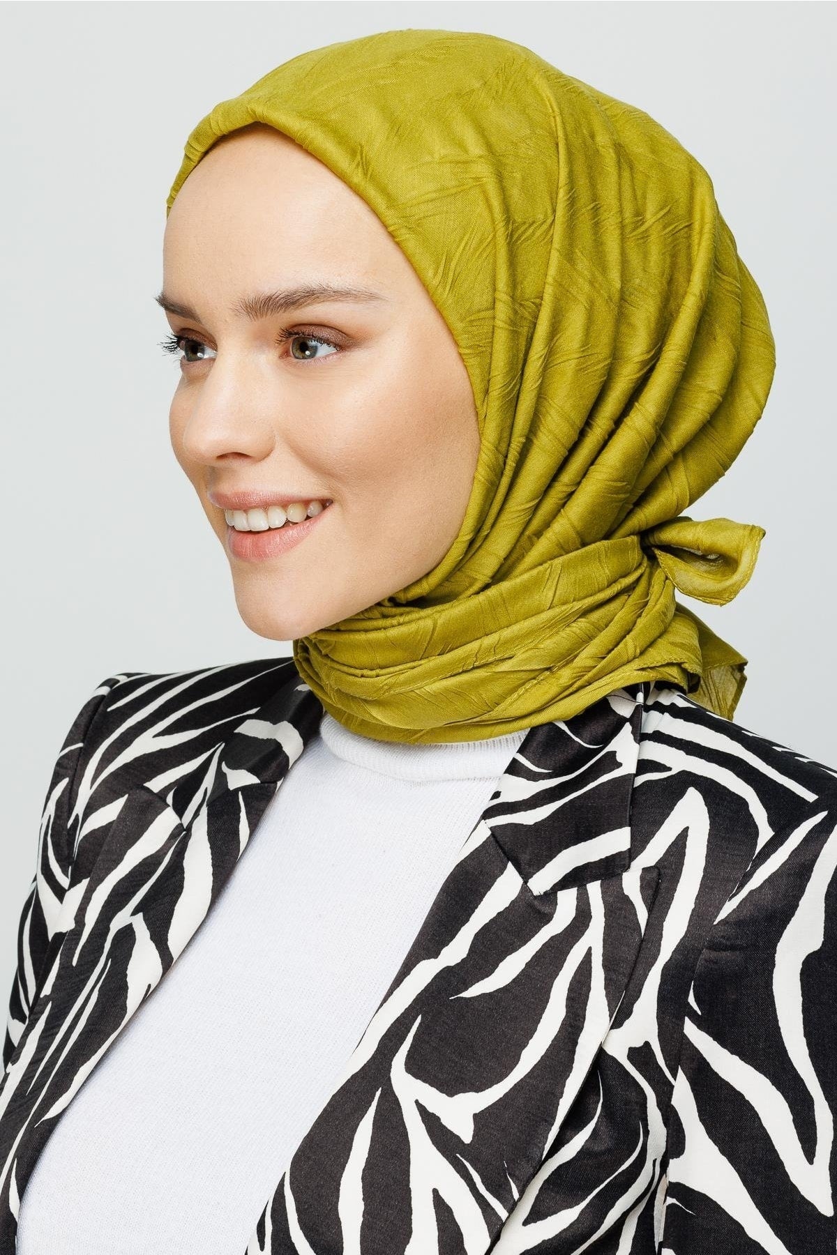 Piliseli Bambu Eşarp - Zeytin Yeşili
