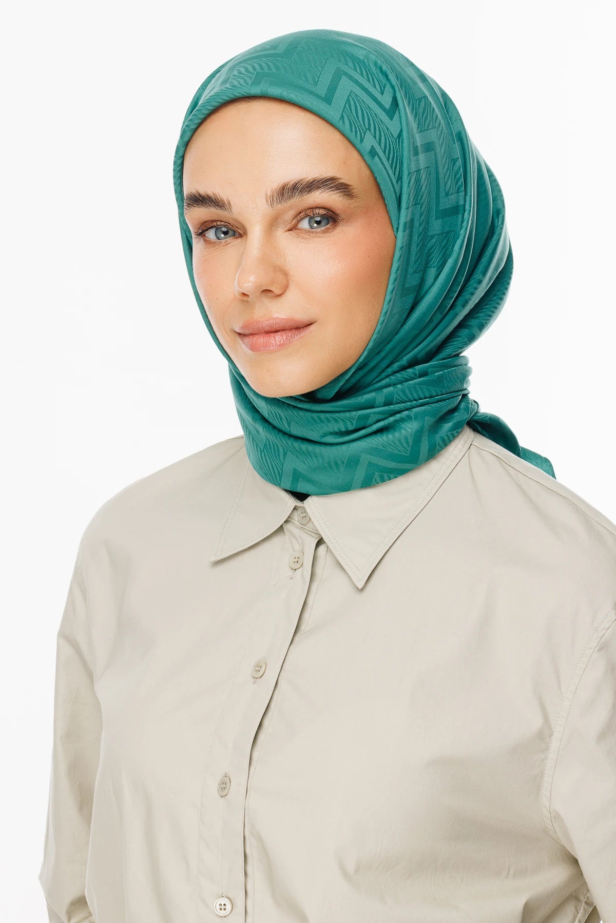 Viora Desen İpeksi Jakar Eşarp - Mint Yeşili