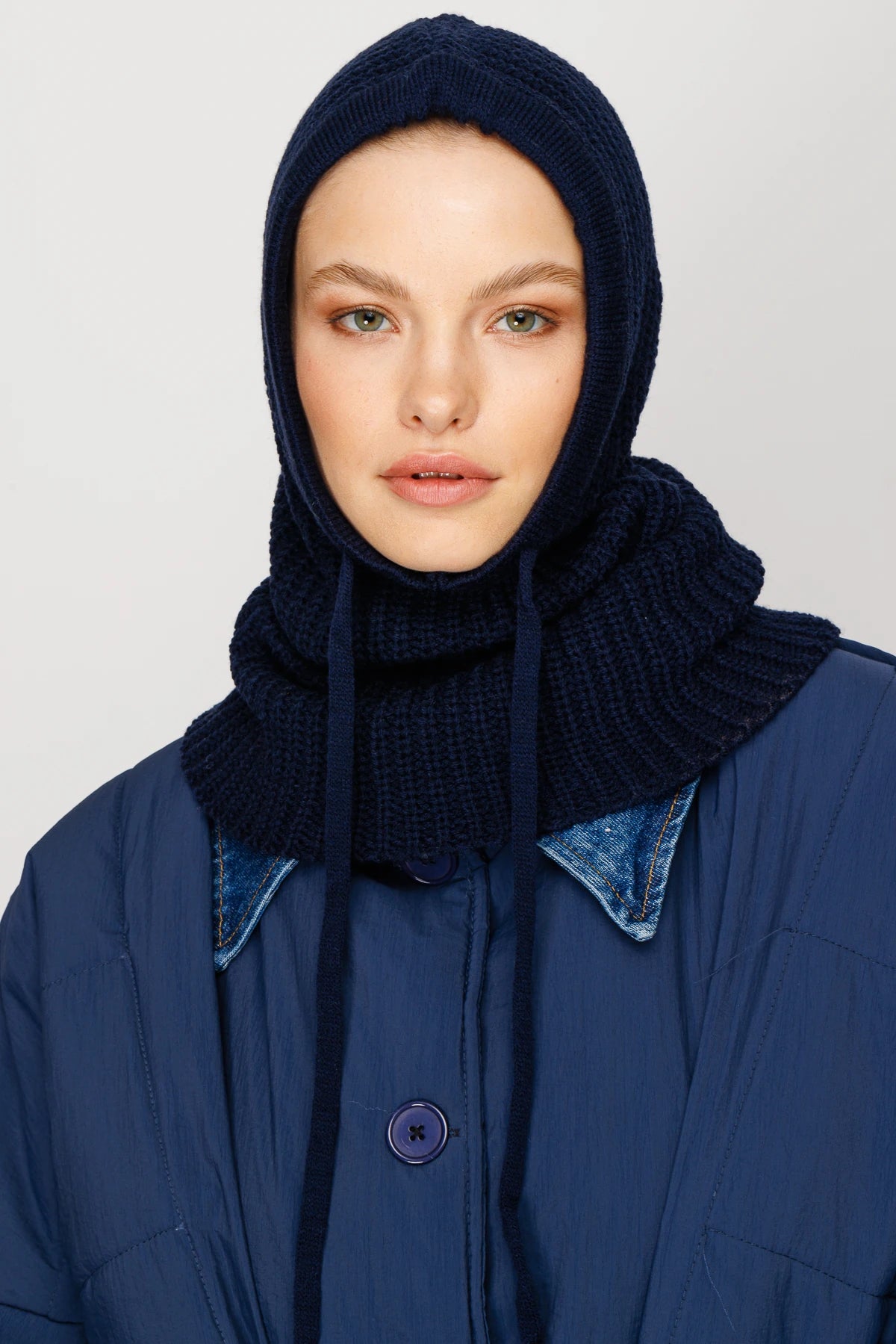 Balaclava Triko Başlık - Lacivert