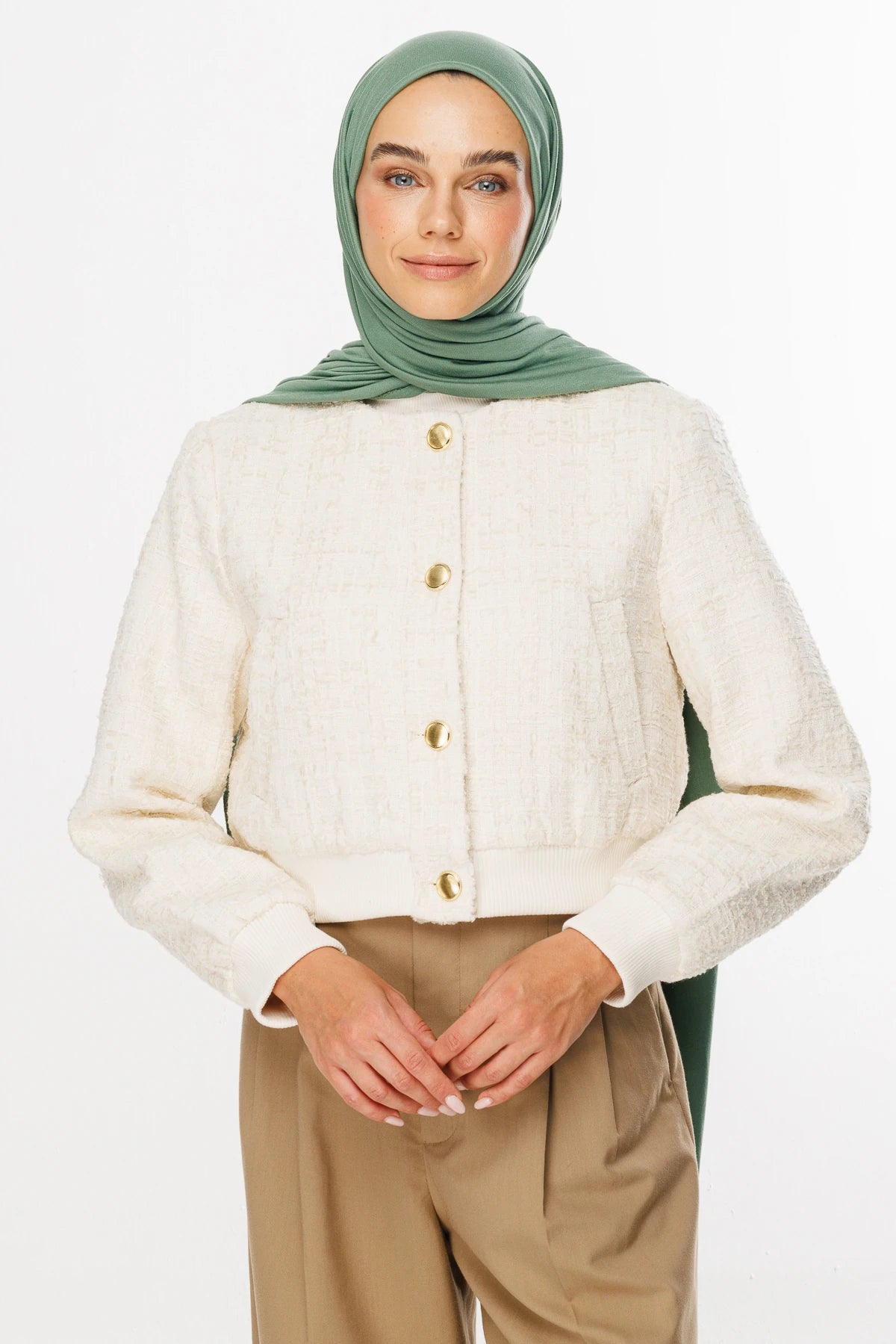 Penye Şal - Küf Yeşili
