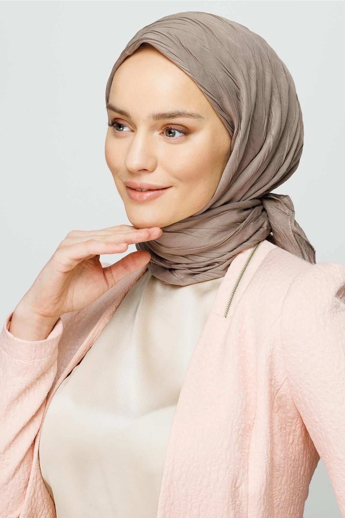 Piliseli Bambu Eşarp - Vizon