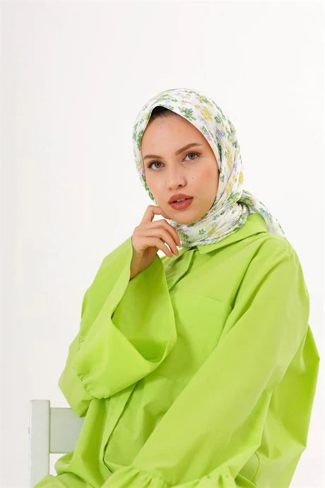 Asma Desen Pilise Eşarp - Yeşil