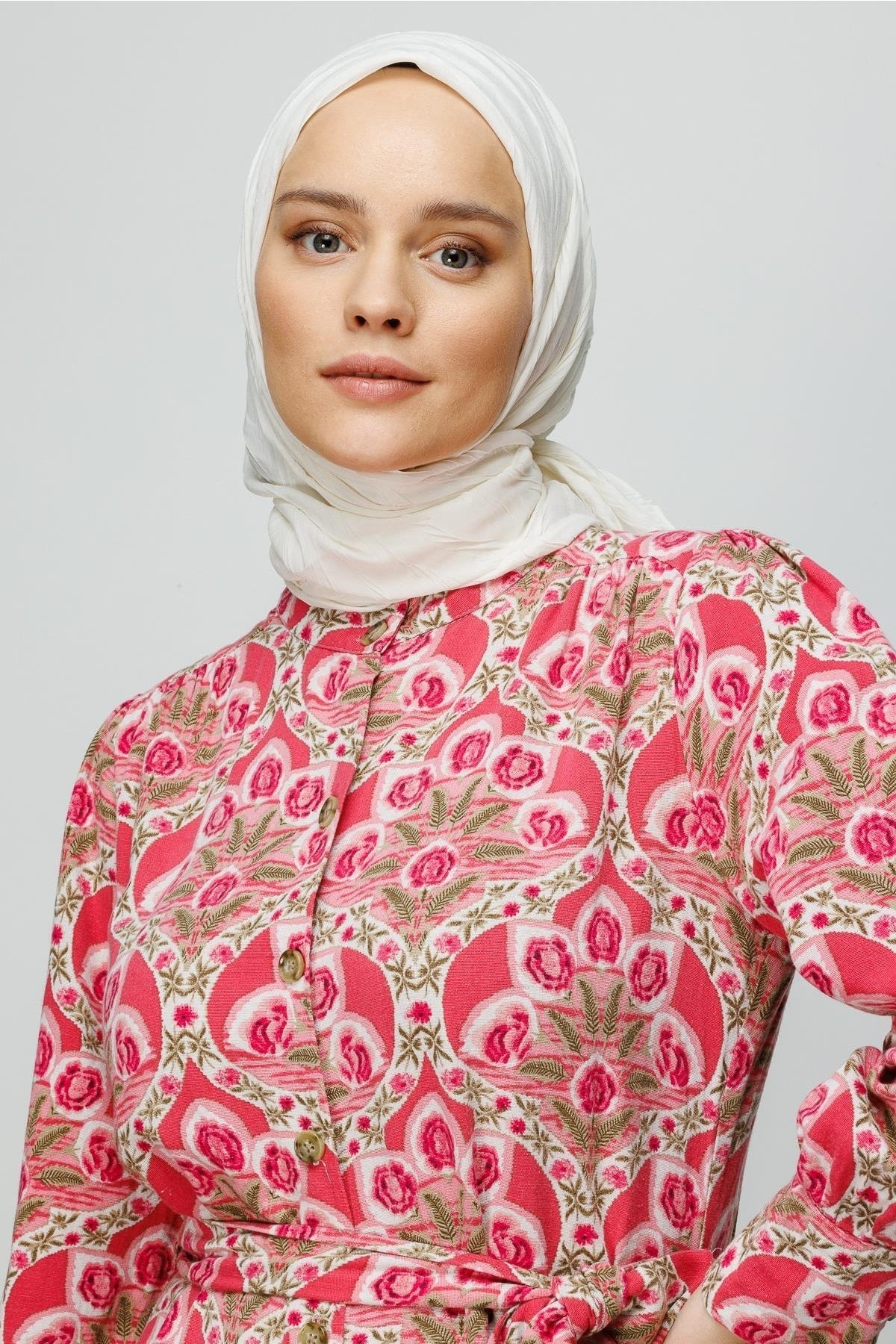 Piliseli Bambu Eşarp - Ekru