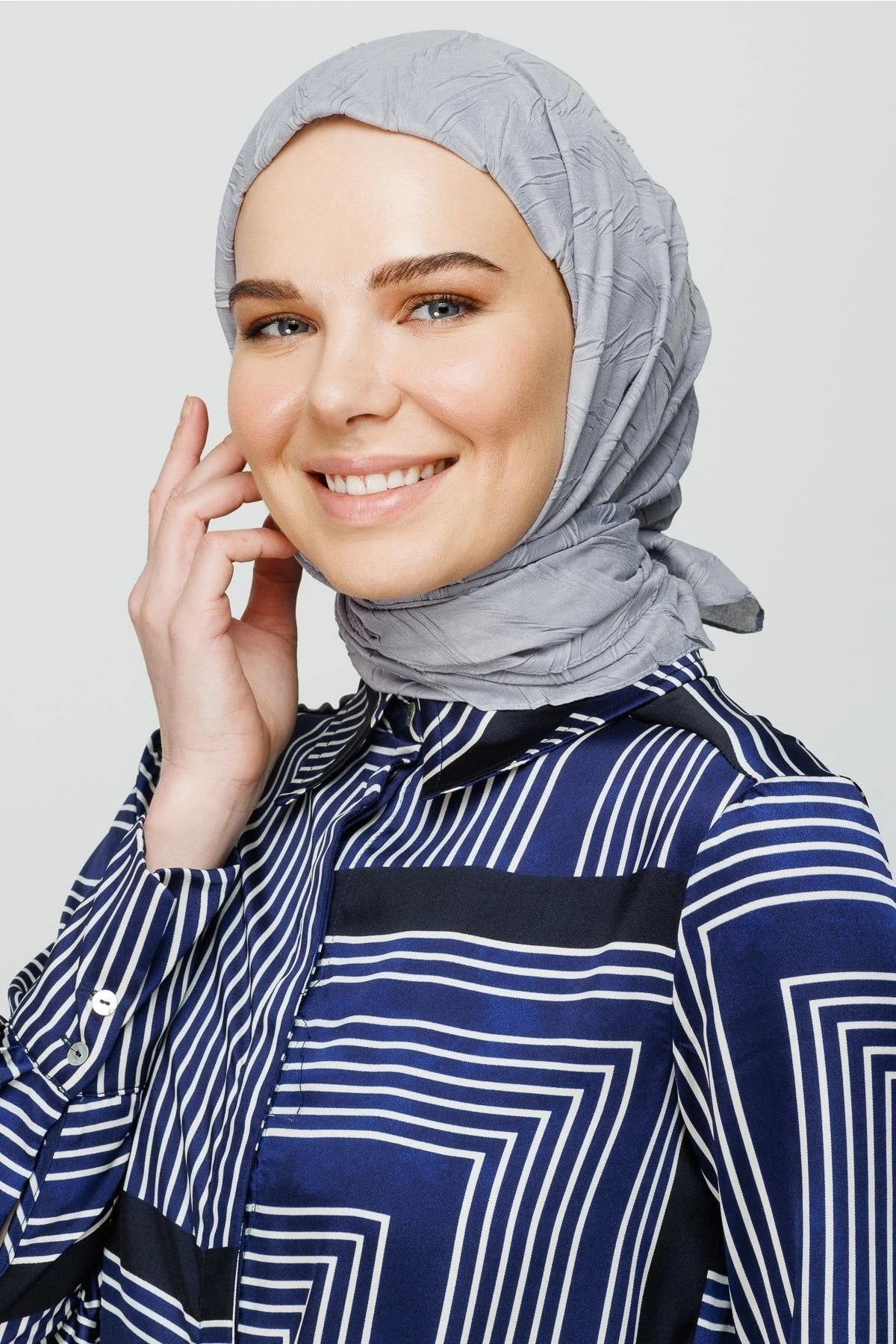 Piliseli Bambu Eşarp - Gümüş