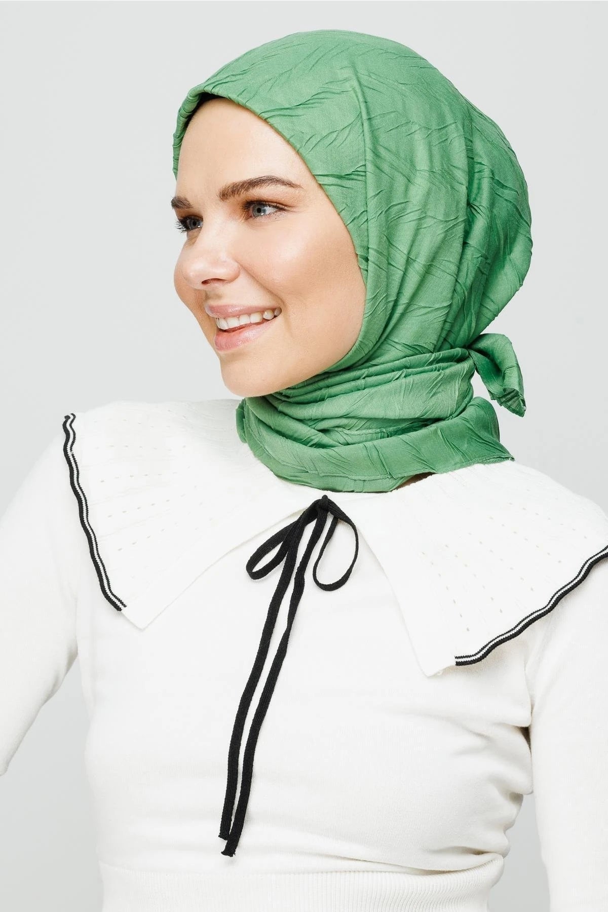 Piliseli Bambu Eşarp - Su Yeşili