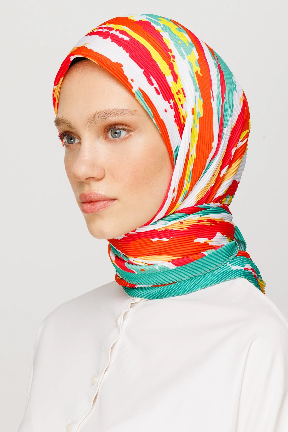 Batik Desen Pilise Eşarp - Mint Yeşili