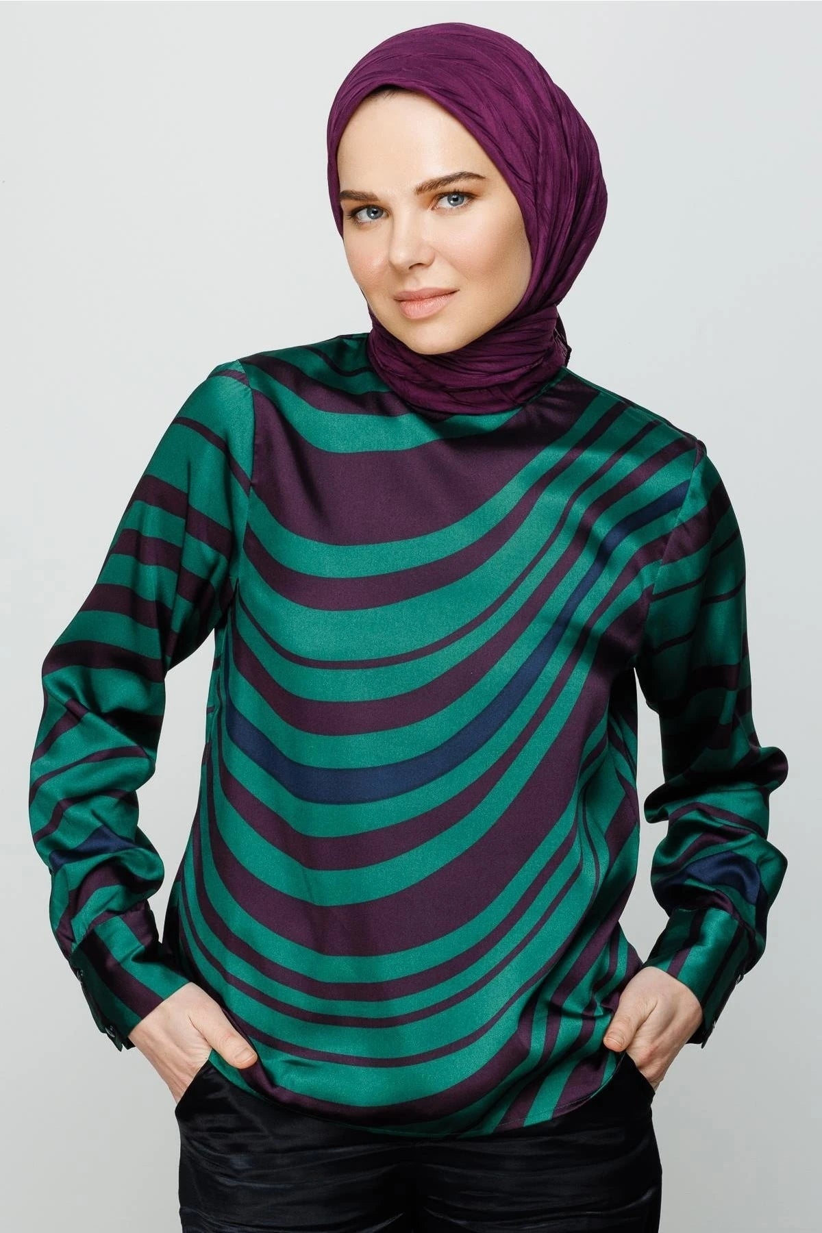 Piliseli Bambu Eşarp - Mor