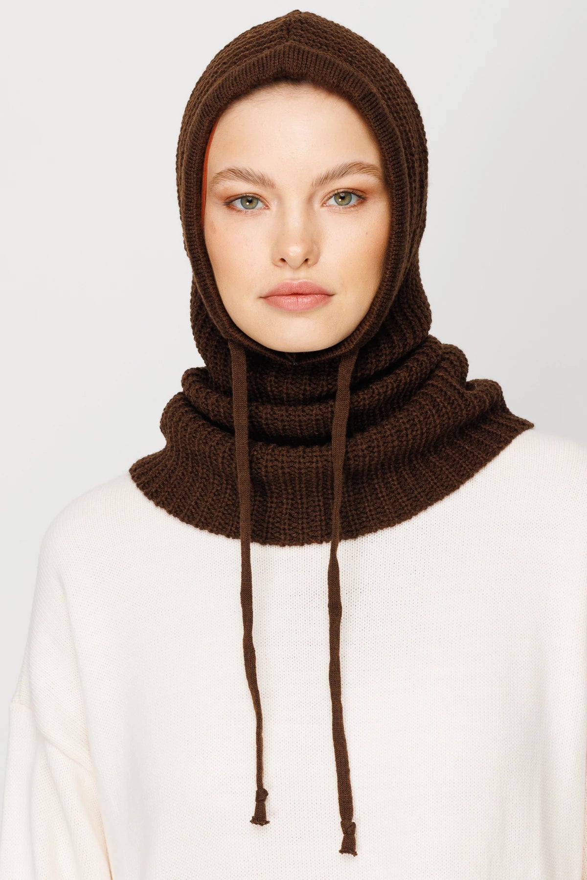 Balaclava Triko Başlık - Acı Kahve