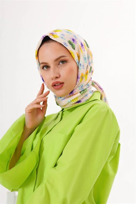 Efsun Desen Pilise Eşarp - Sarı