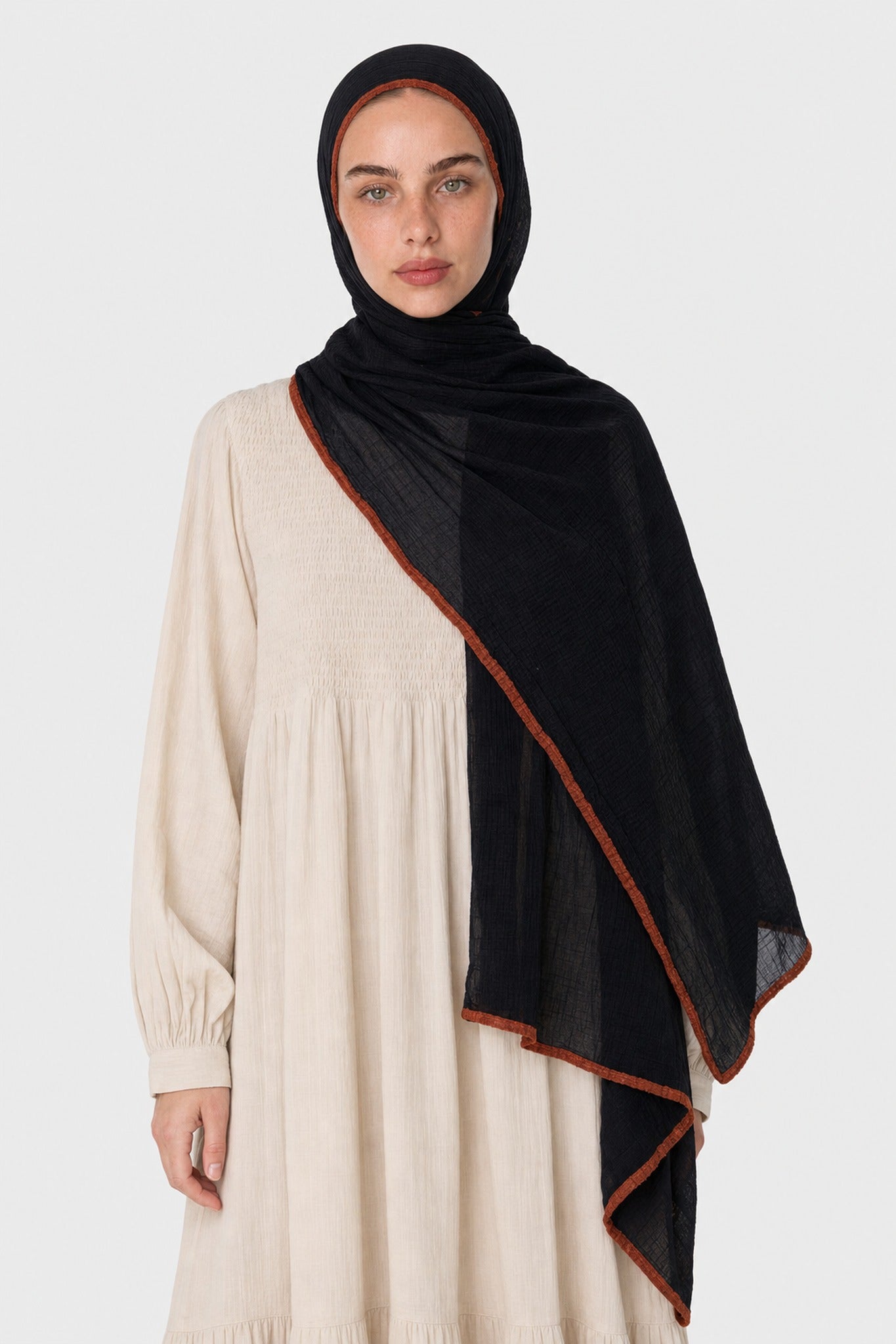 شال muslin - Kömür