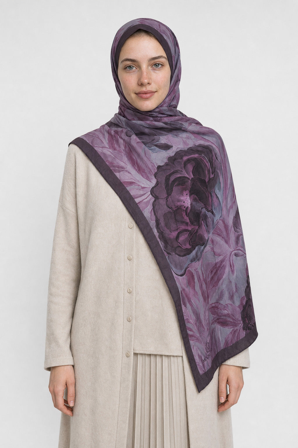 Mauve Desen Neo Crash Şal - Mor