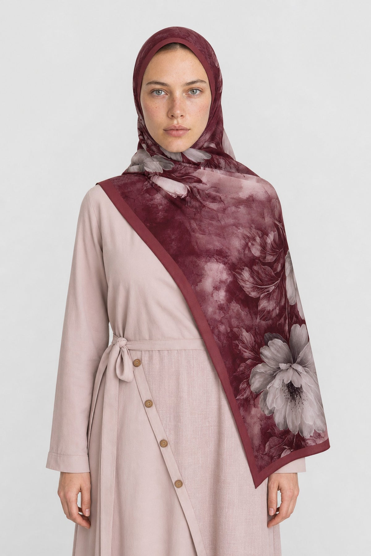 Avelin Desen Hebei İpek Şal - Leylak