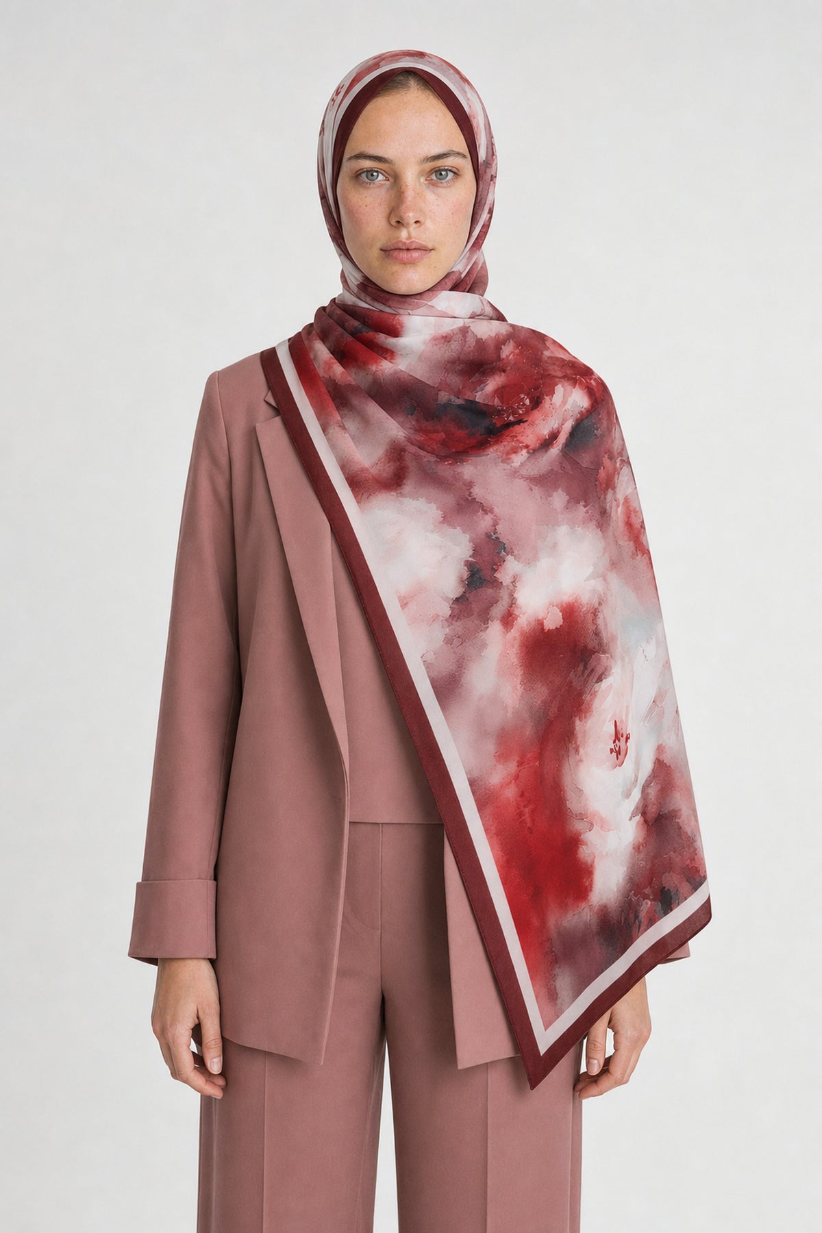 Noir Desen Hebei İpek Şal - Bordo