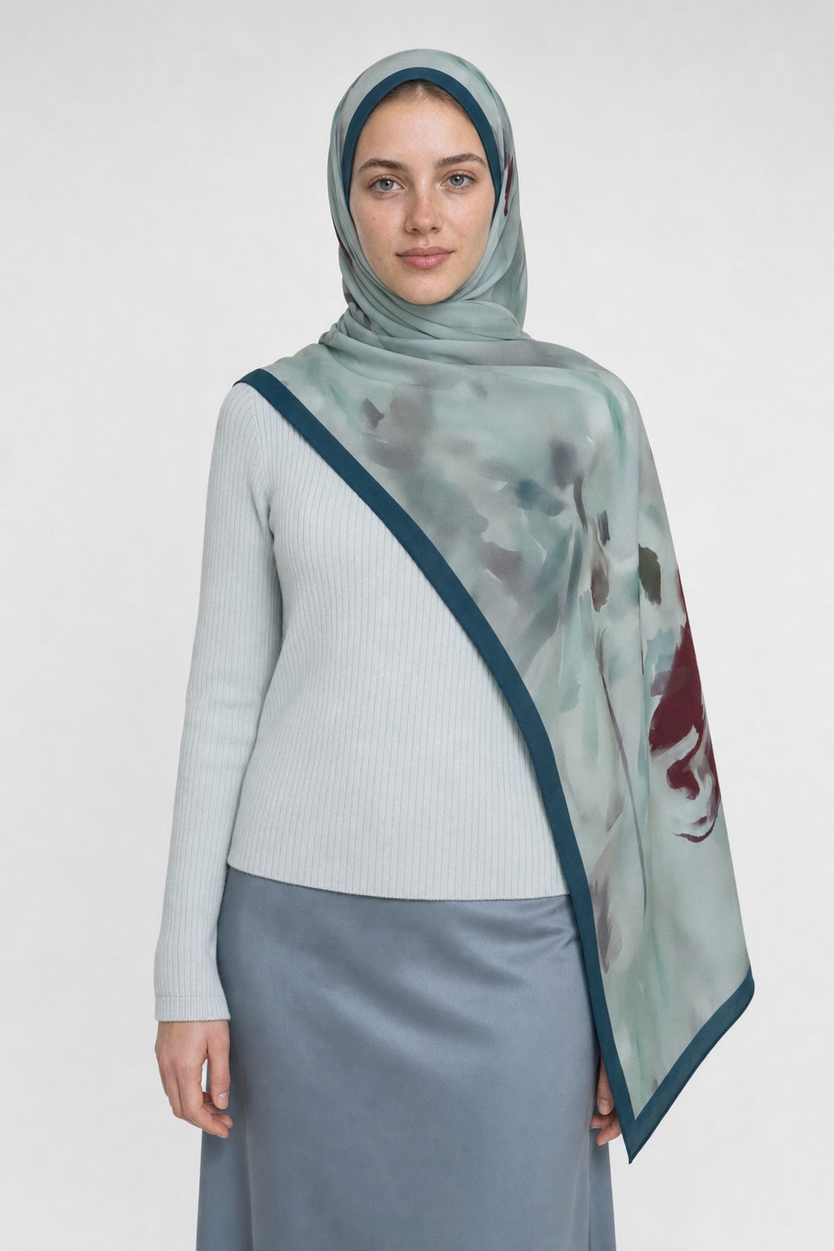 Ordea Desen Hebei İpek Şal - Turkuaz
