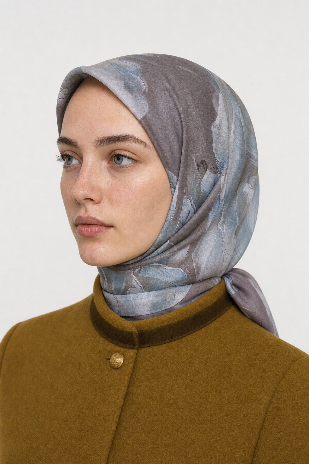 Garden Desen Organik Eşarp - Su Yeşili