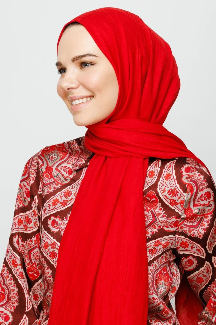 Bambu Şal - Kırmızı