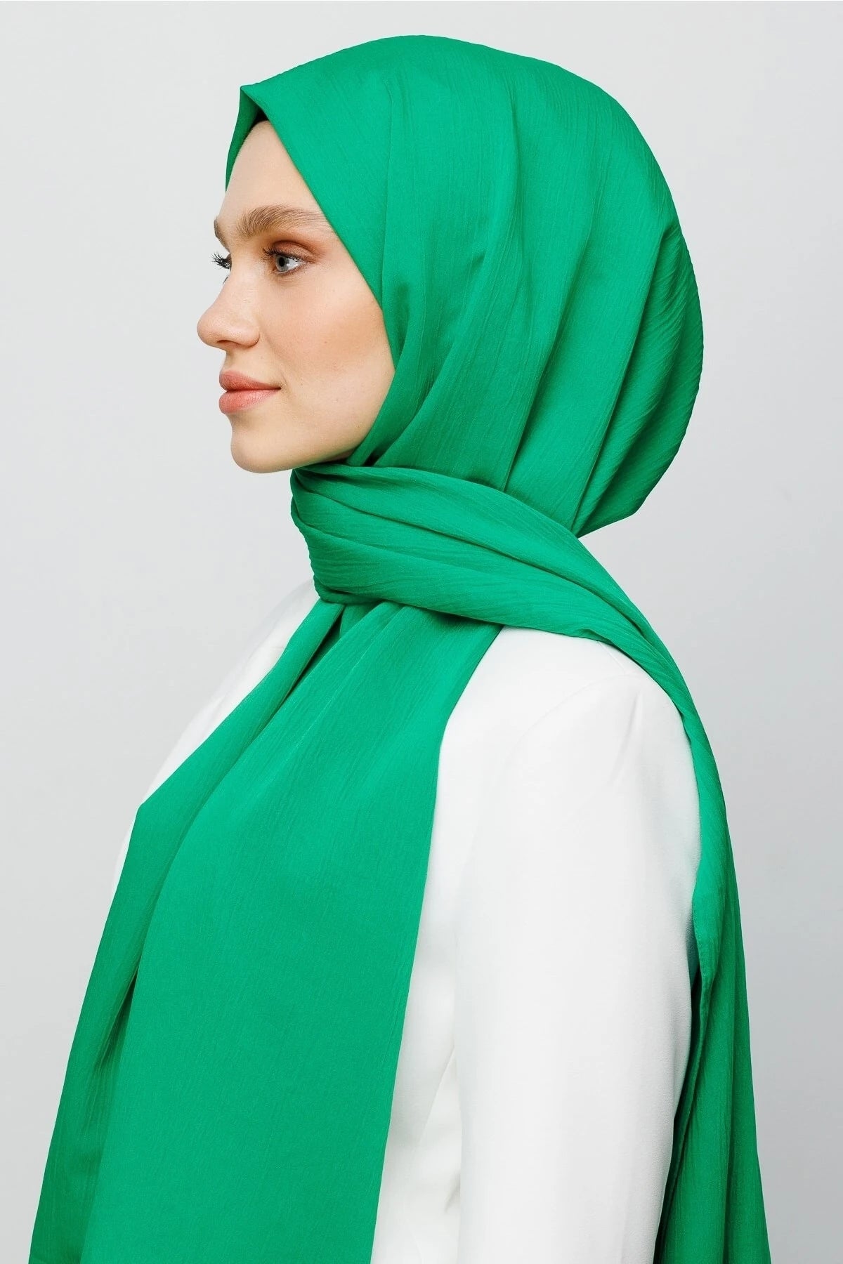 Krinkıl Medine İpeği Şal - Benetton Yeşili