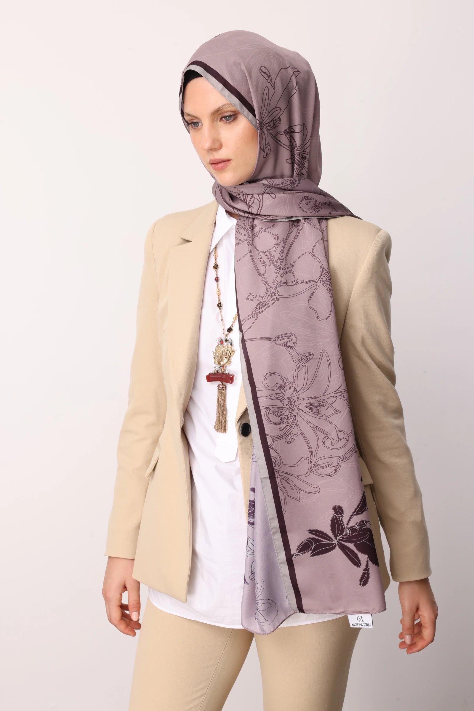 Yekta Desen Sakura İpek Şal - Pembe