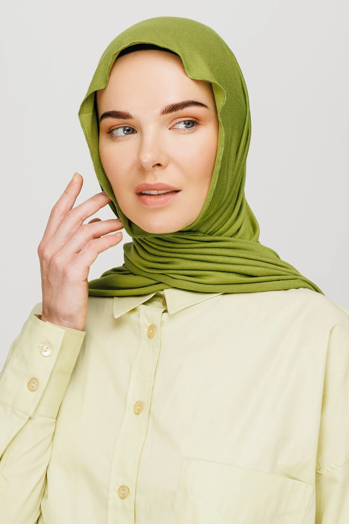 Penye Şal - Oliv Yeşili