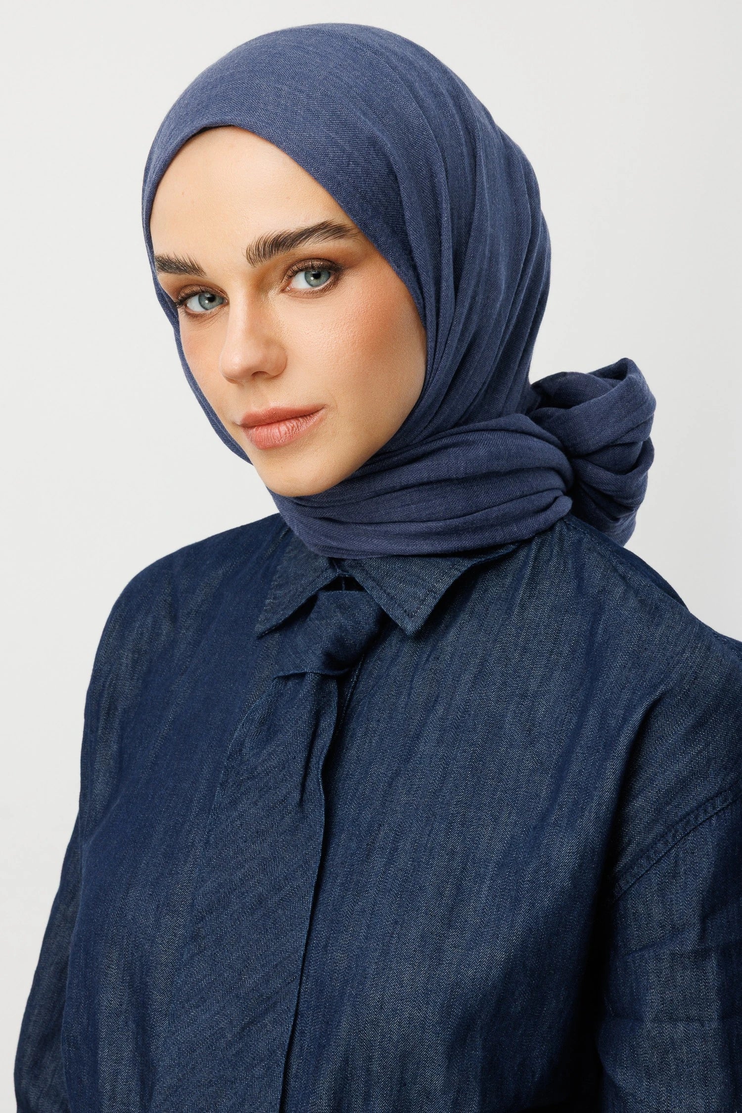 Dubai Şal - Kot Mavi