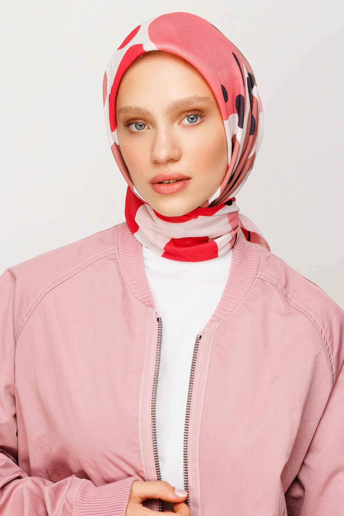 Bloom Desen Dijital Soft Eşarp - Pudra