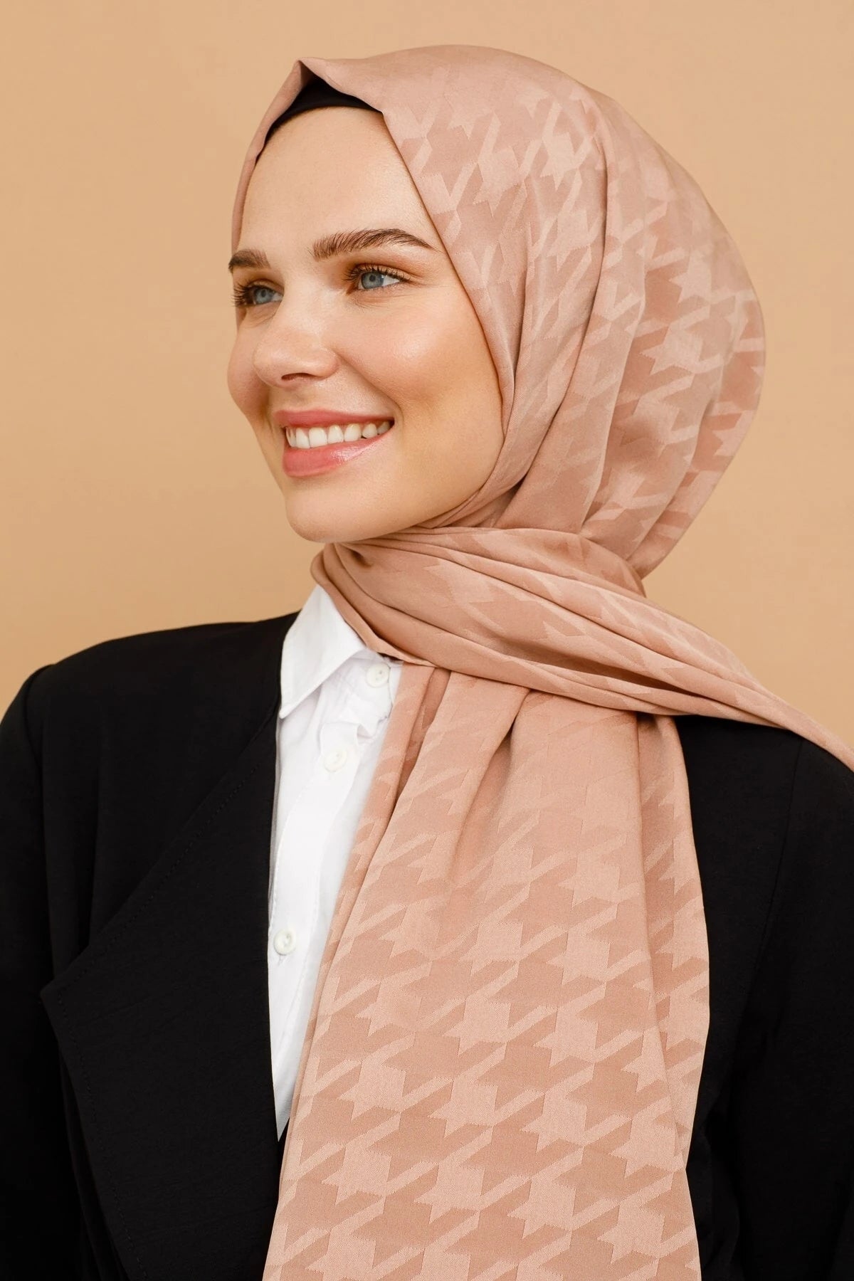 Kazayağı Desen İpeksi Jakar Şal - Rose