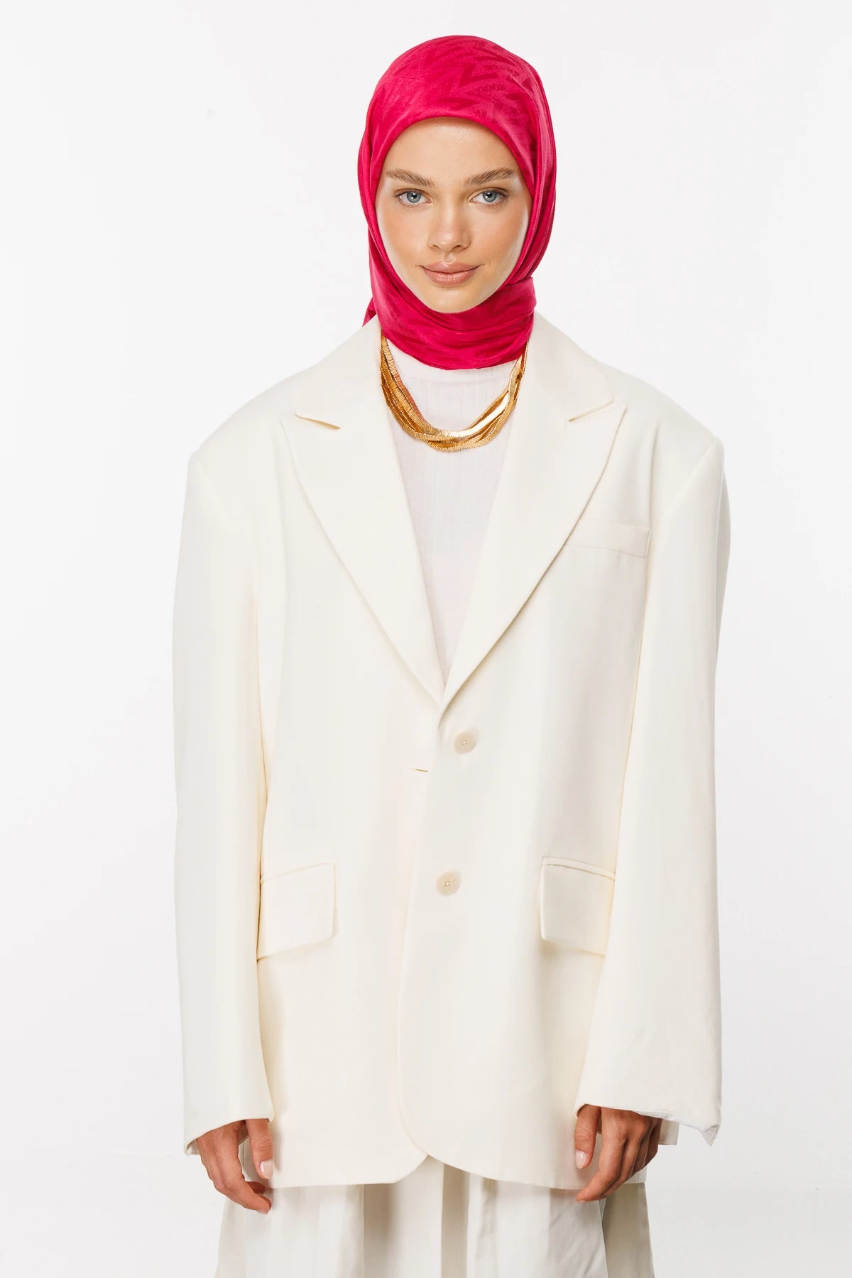 Luxury Jakar Eşarp - Fuşya