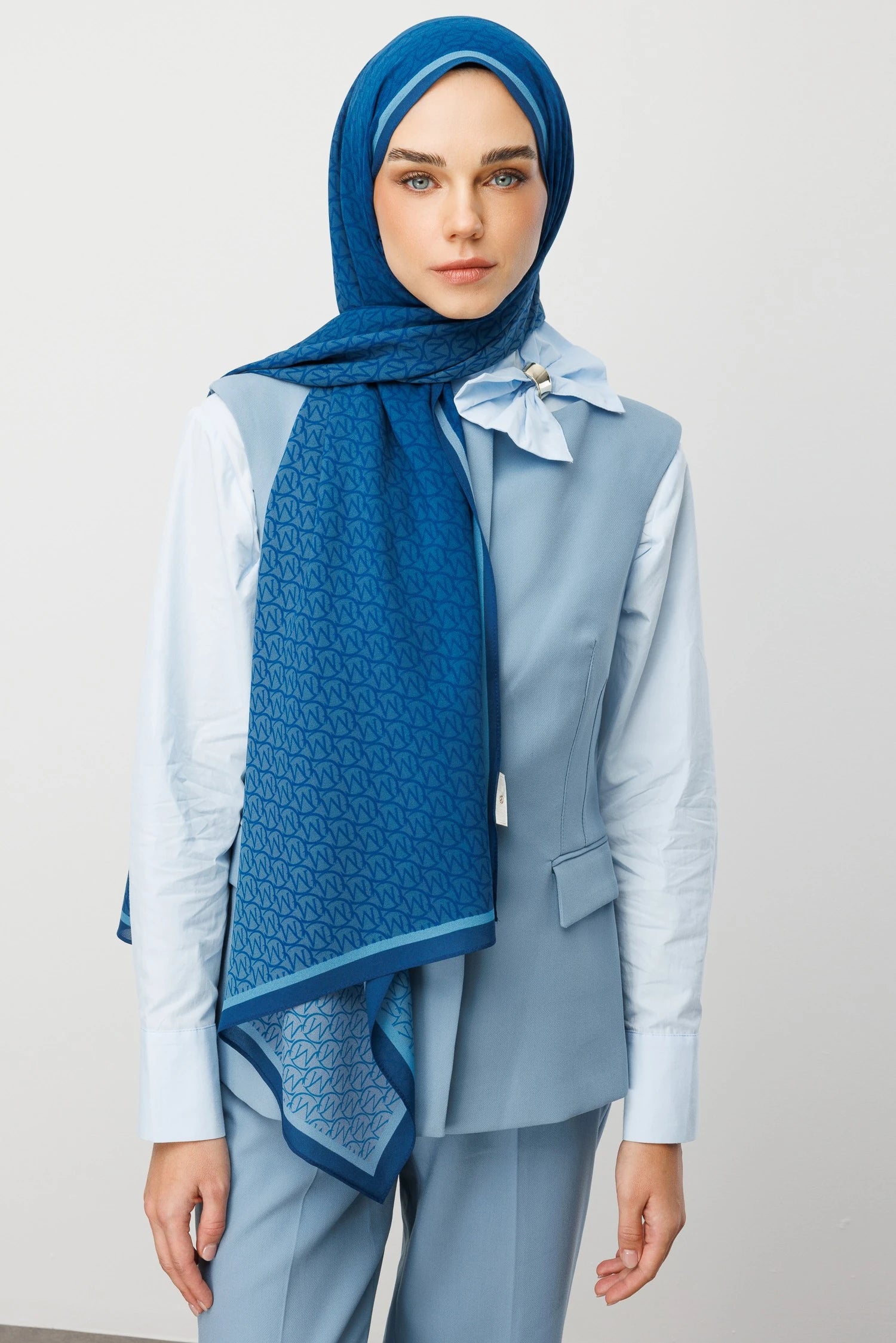 Monogram Hebei İpek Şal - Indigo