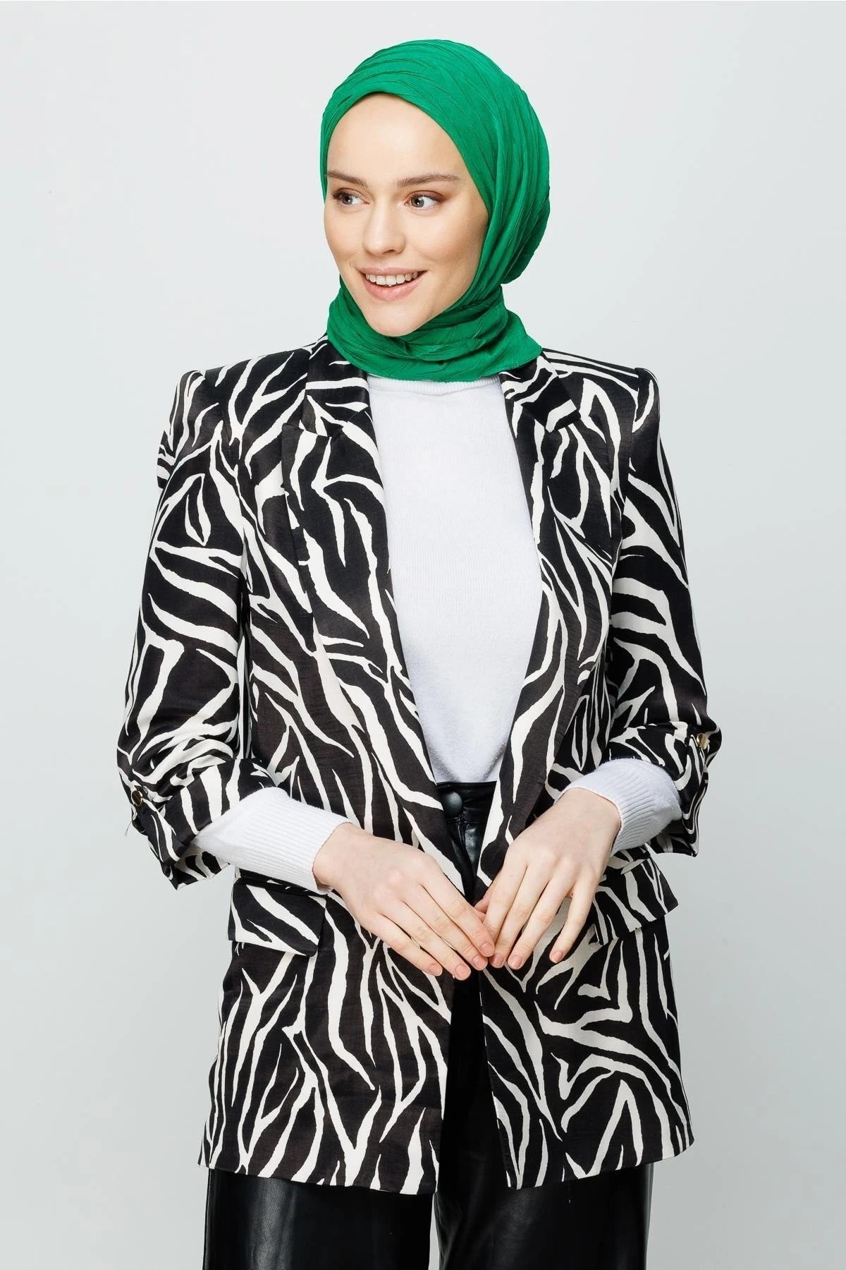 Piliseli Bambu Eşarp - Benetton Yeşili