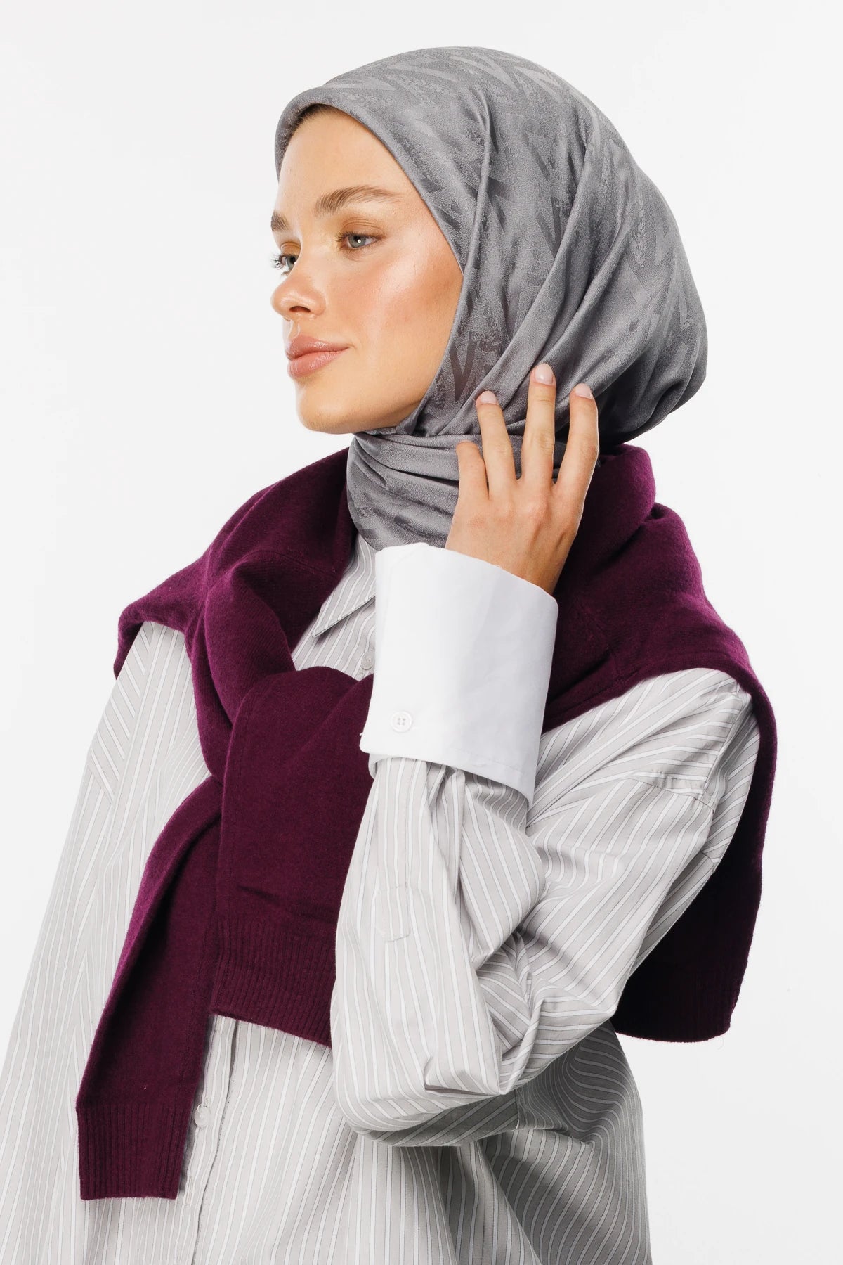 Luxury Jakar Eşarp - Gri