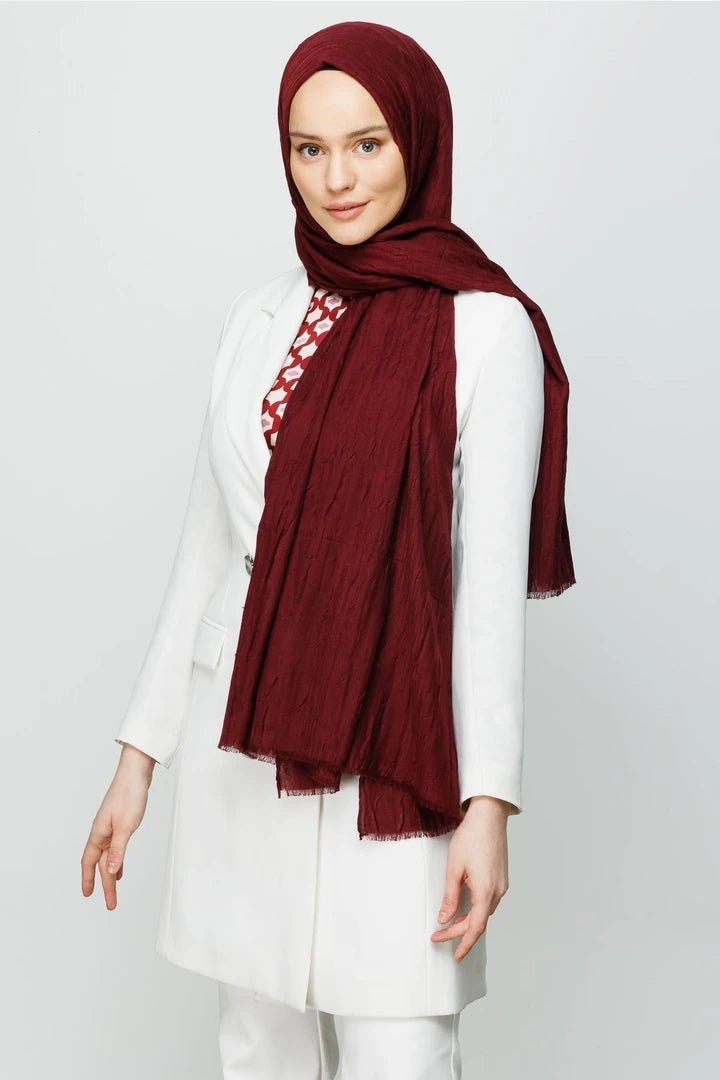 Bambu Şal - Koyu Bordo