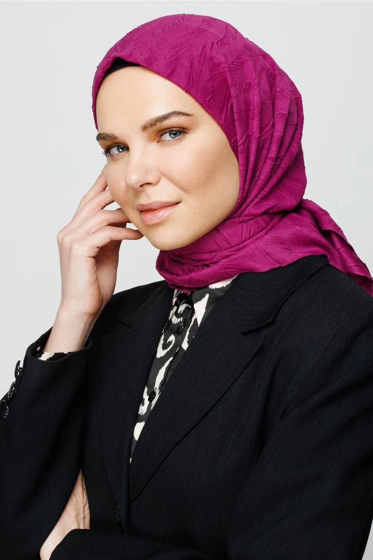 Piliseli Bambu Eşarp - Mürdüm