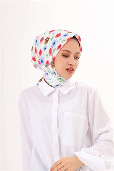 Efsun Desen Pilise Eşarp - Kırmızı