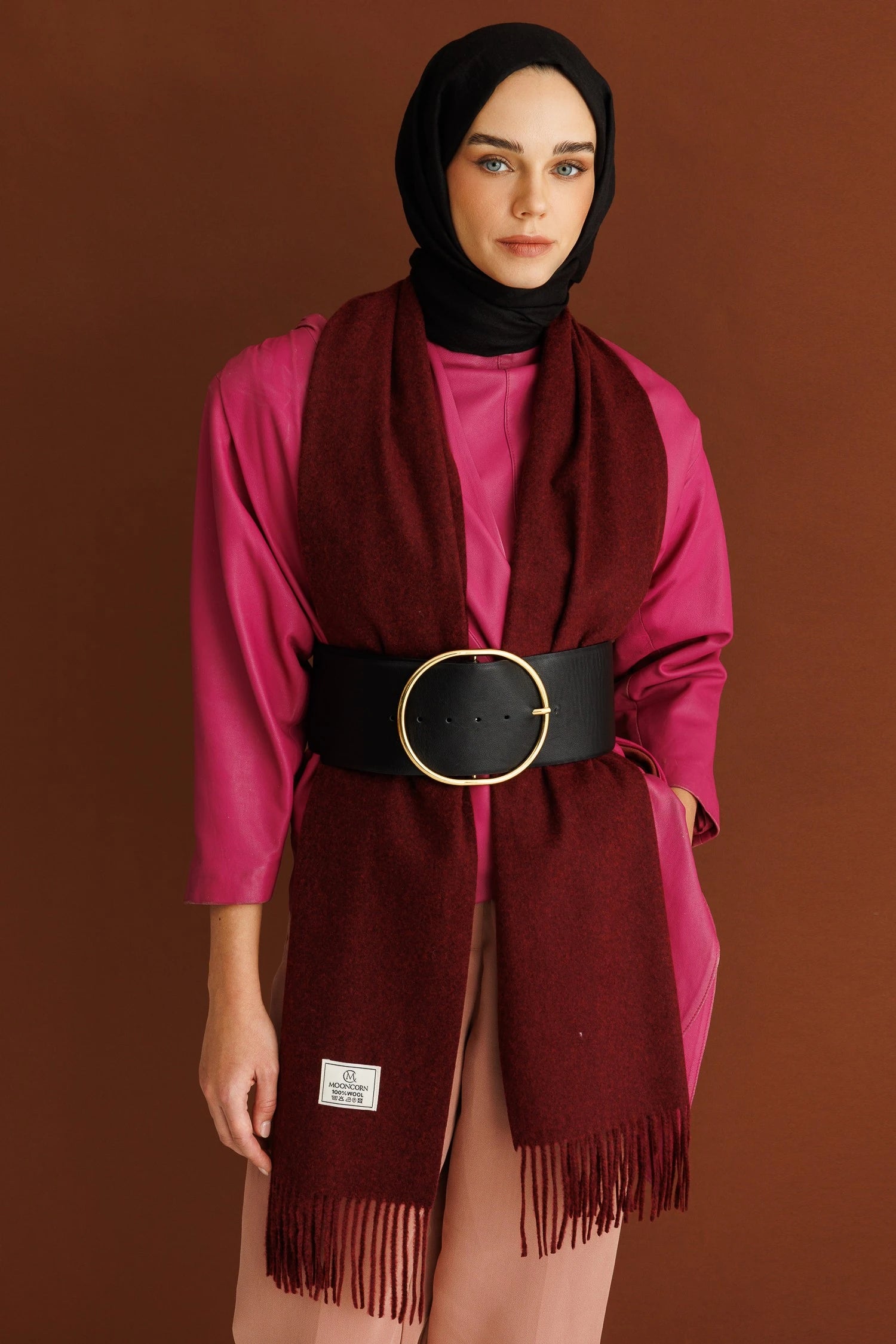 Yün Atkı - Bordo