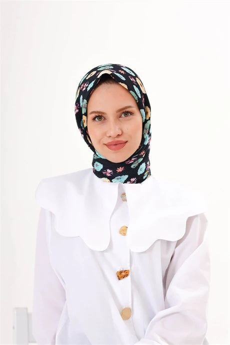 Efsun Desen Pilise Eşarp - Siyah