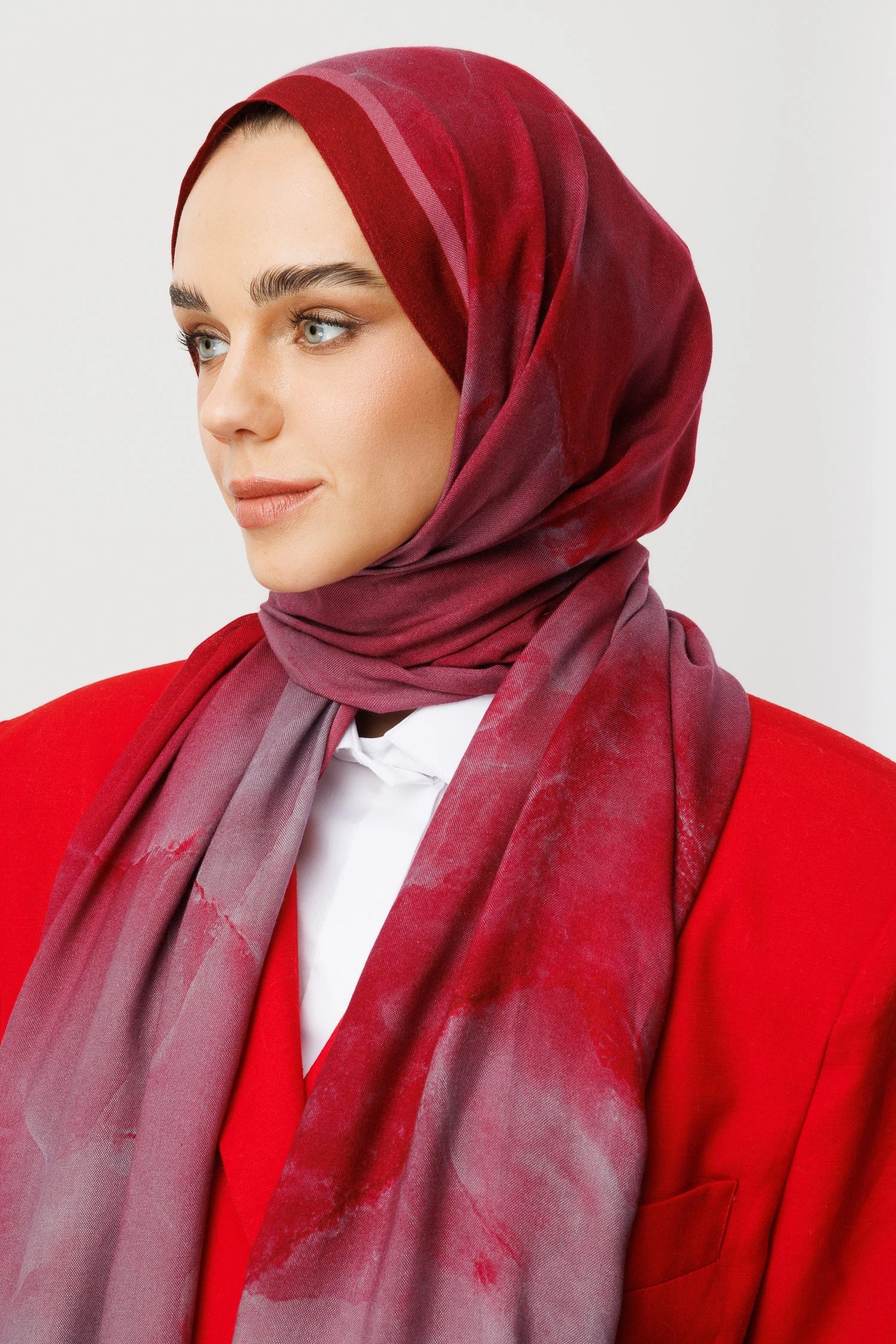 Moreal Desen Rami Şal - Bordo