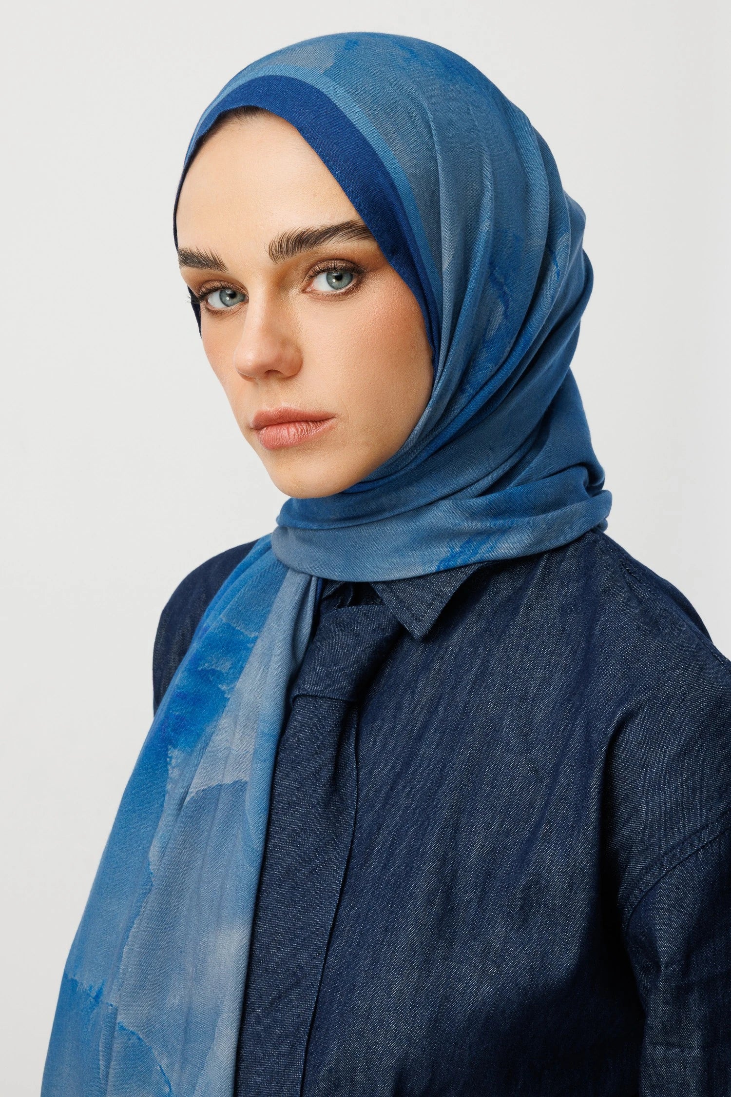Moreal Desen Rami Şal - Lacivert