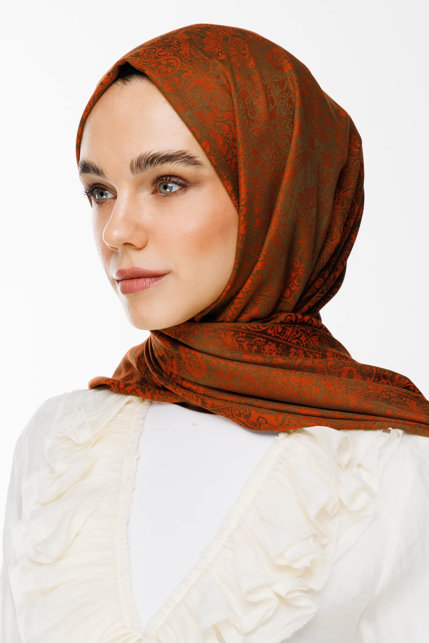 Henna Desen Çift Taraflı Şal