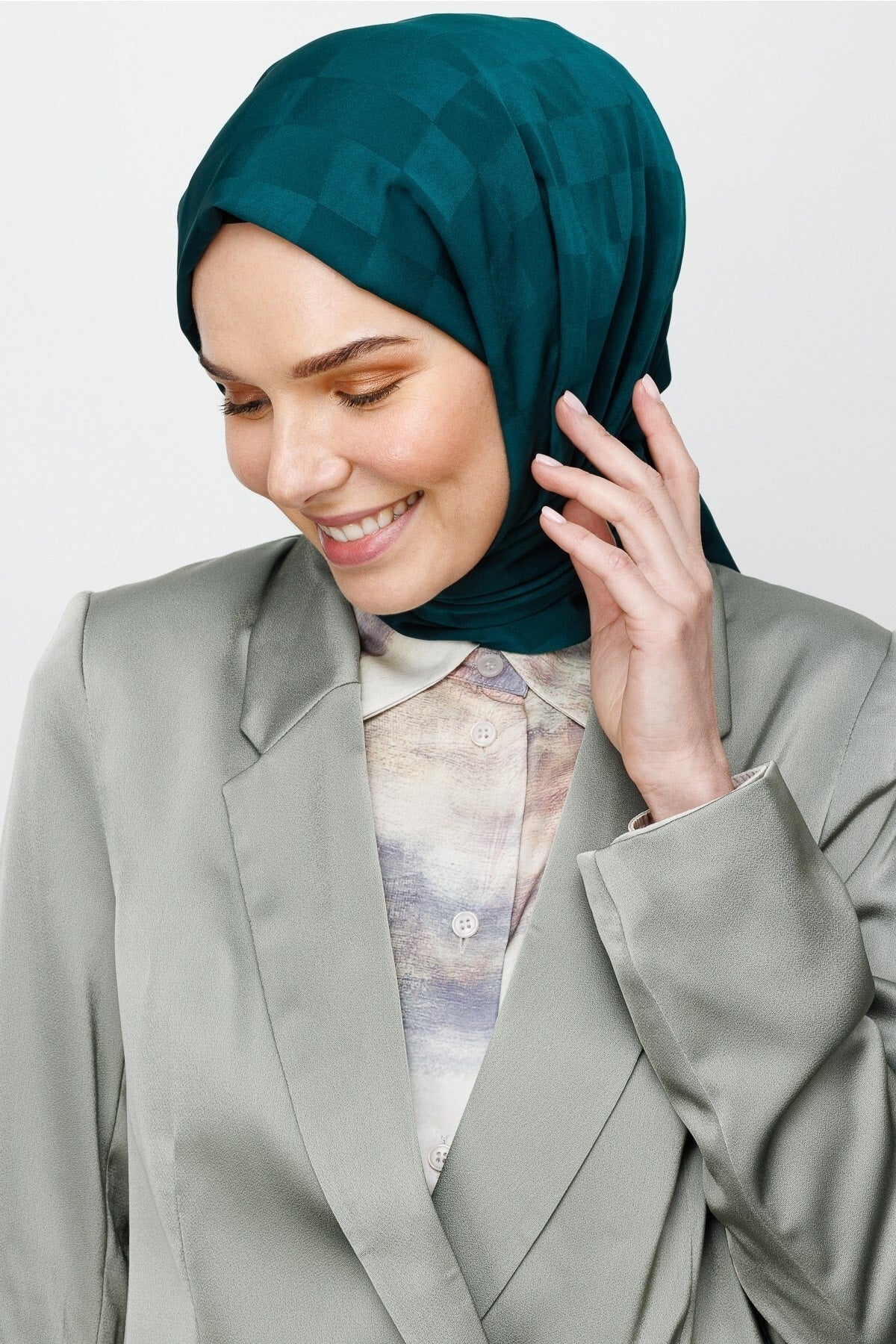 Dama Desen İpeksi Jakar Şal