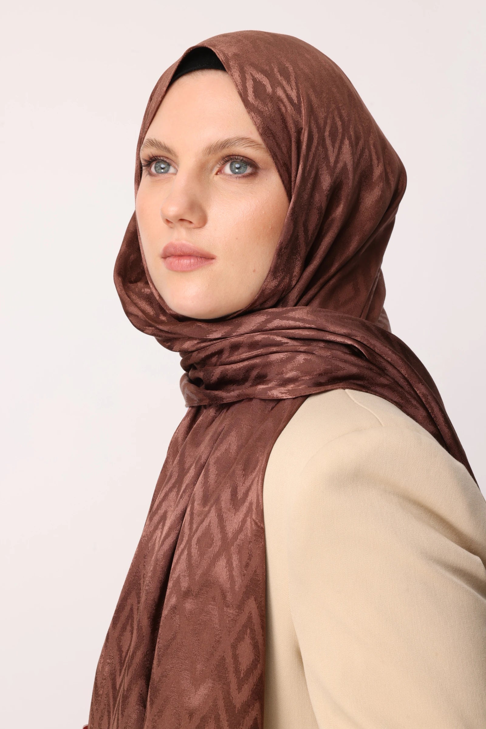 Karo Desen Parlak Jakar Şal - Yalı
