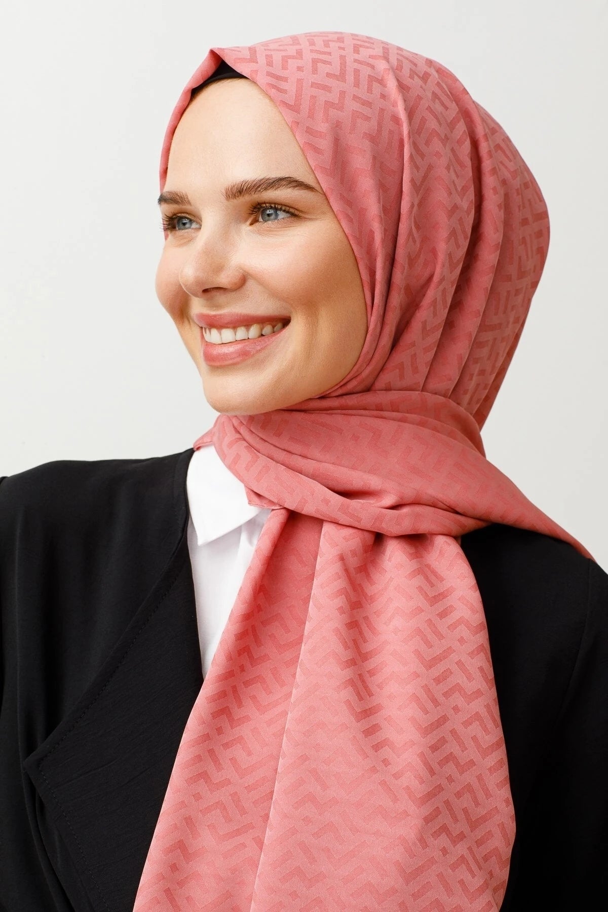Z Desen İpeksi Jakar Şal - Pembe