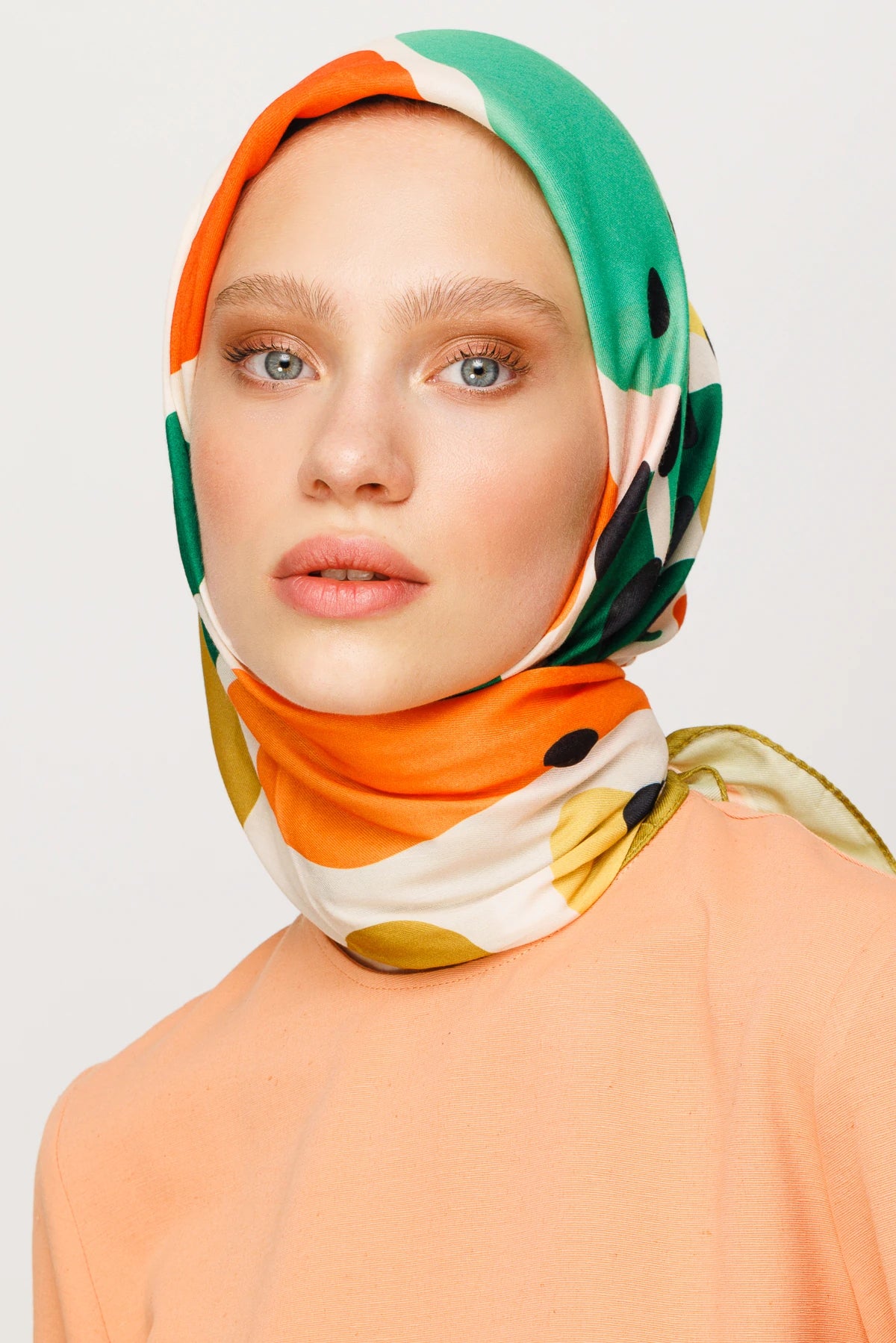 Bloom Desen Dijital Soft Eşarp - Mint Yeşili