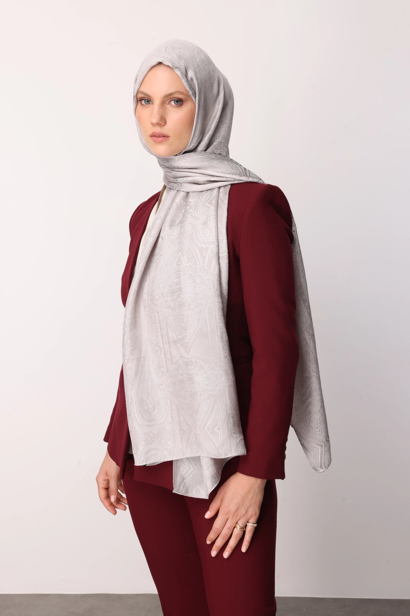 Liva Desen Shine Line Şal - Vizon-Taş Rengi