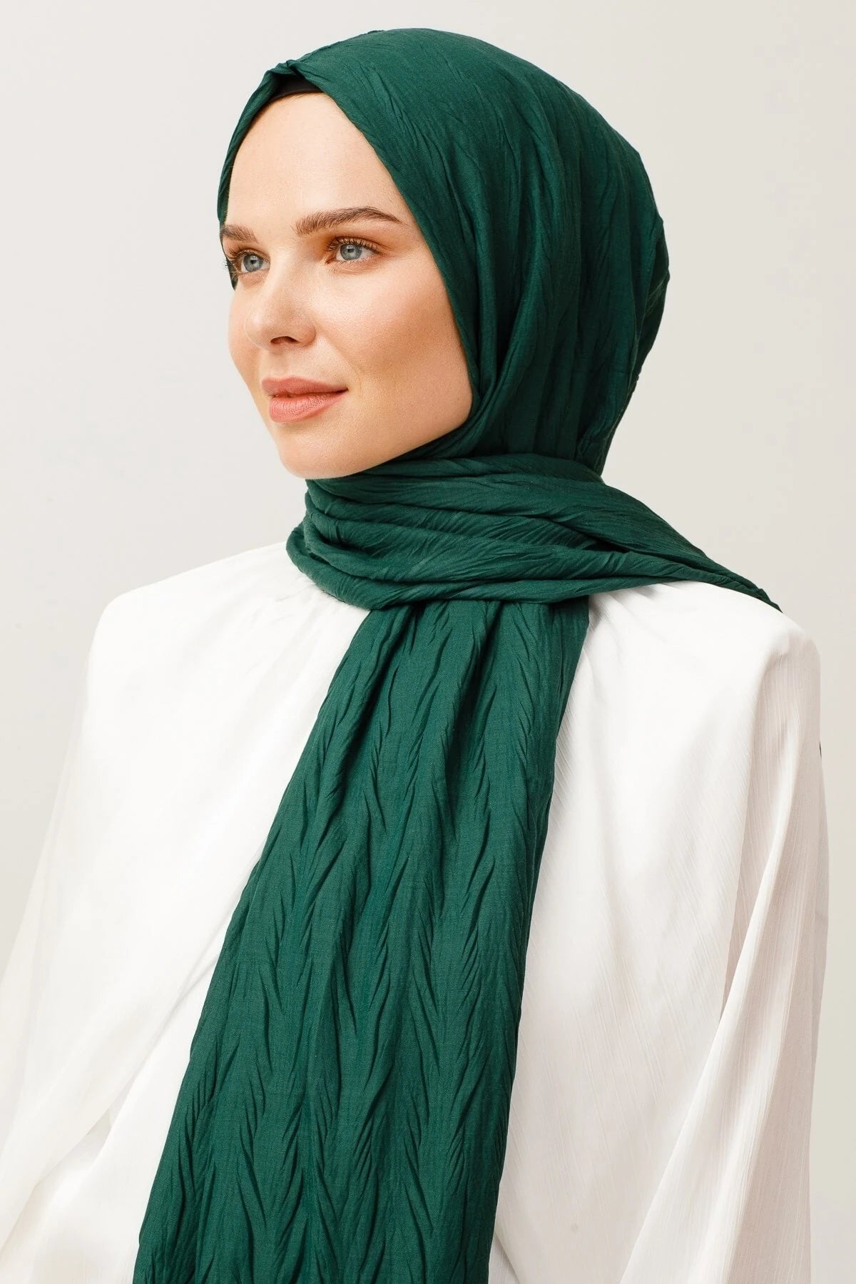 Piliseli Bambu Şal - Zümrüt