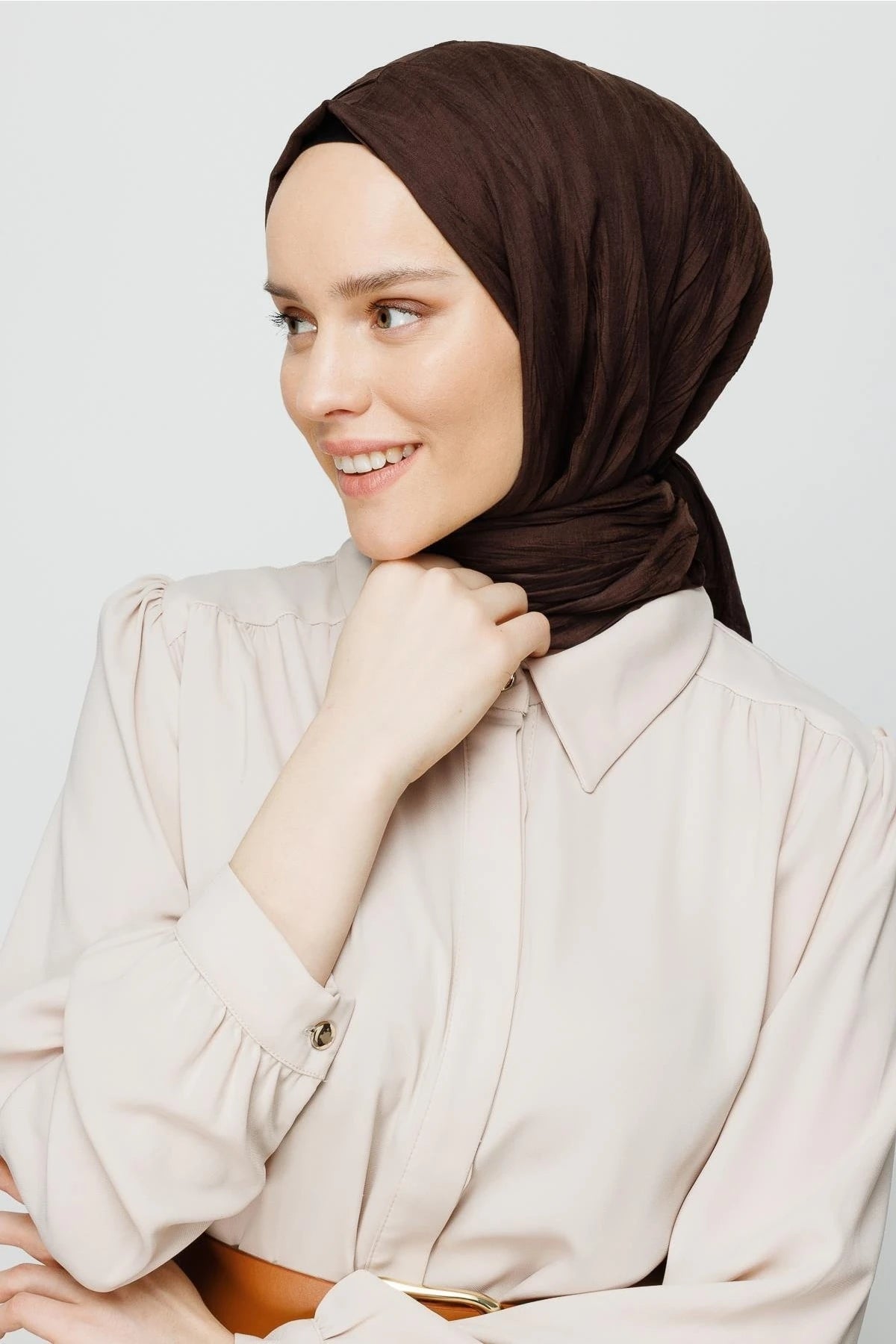 Piliseli Bambu Eşarp - Acı Kahve