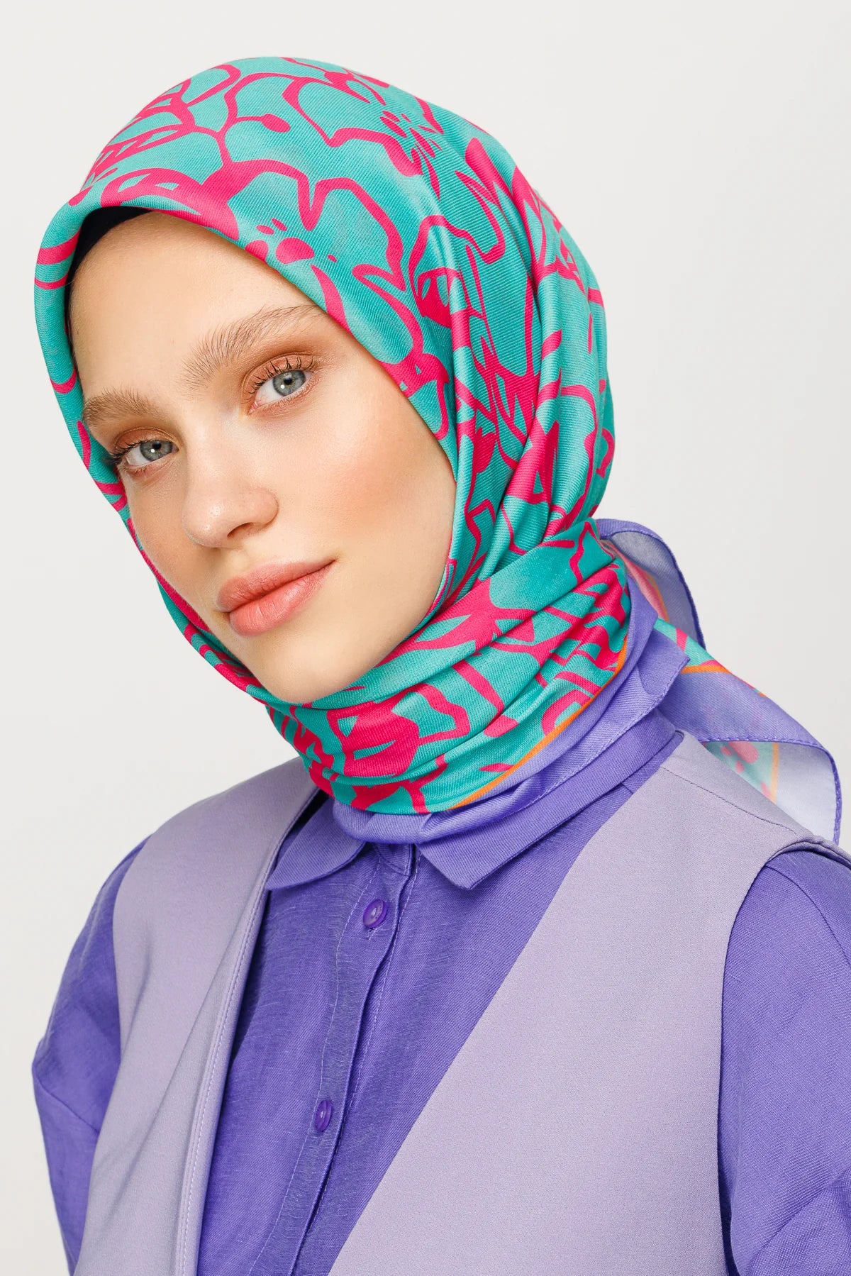 Floral Desen Dijital Soft Eşarp