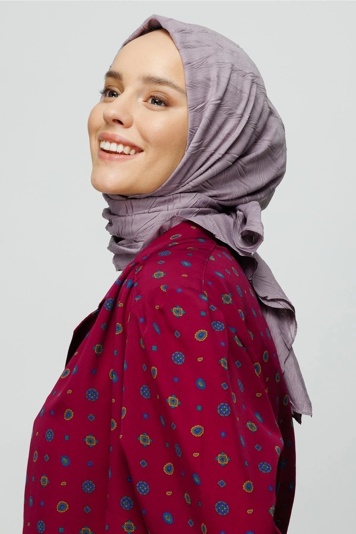 Piliseli Bambu Eşarp - Lavanta Grisi