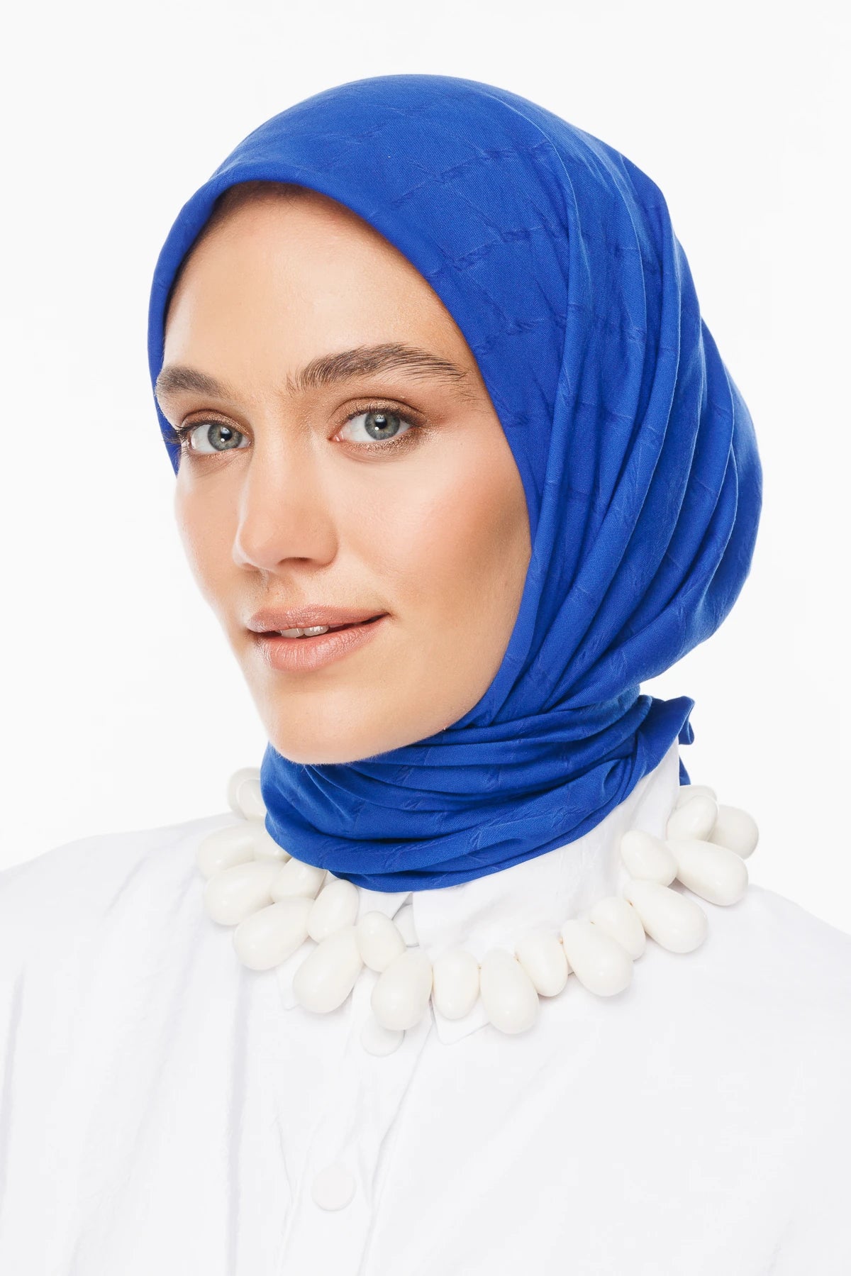 Bambu Jakar Eşarp - Saks Mavi