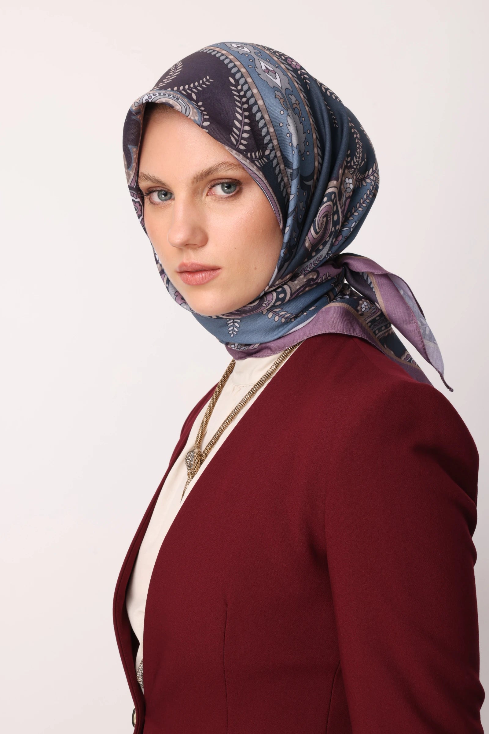 Virel Desen Pamuk Eşarp - Lavanta