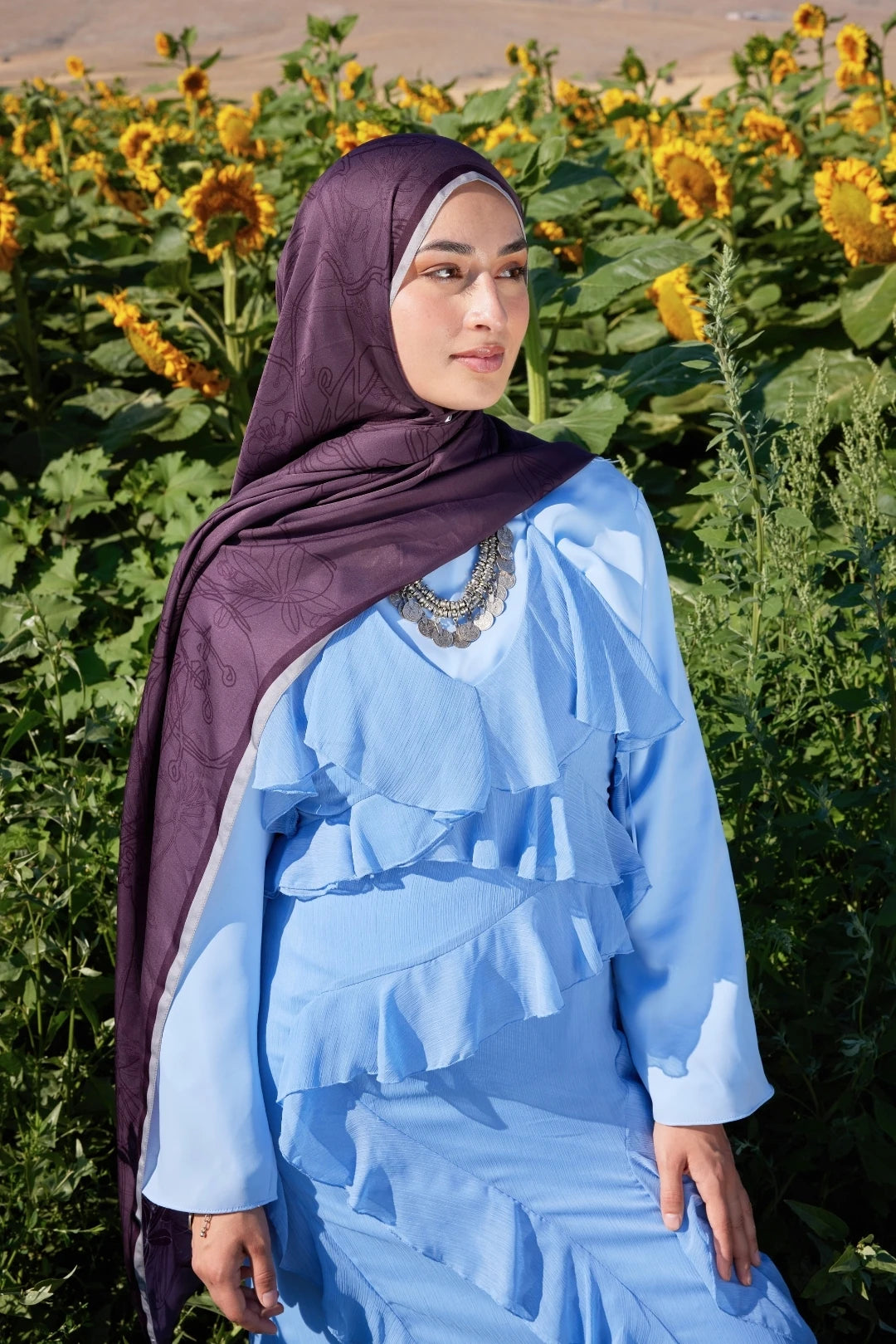 Yekta Desen Sakura İpek Şal - Bordo